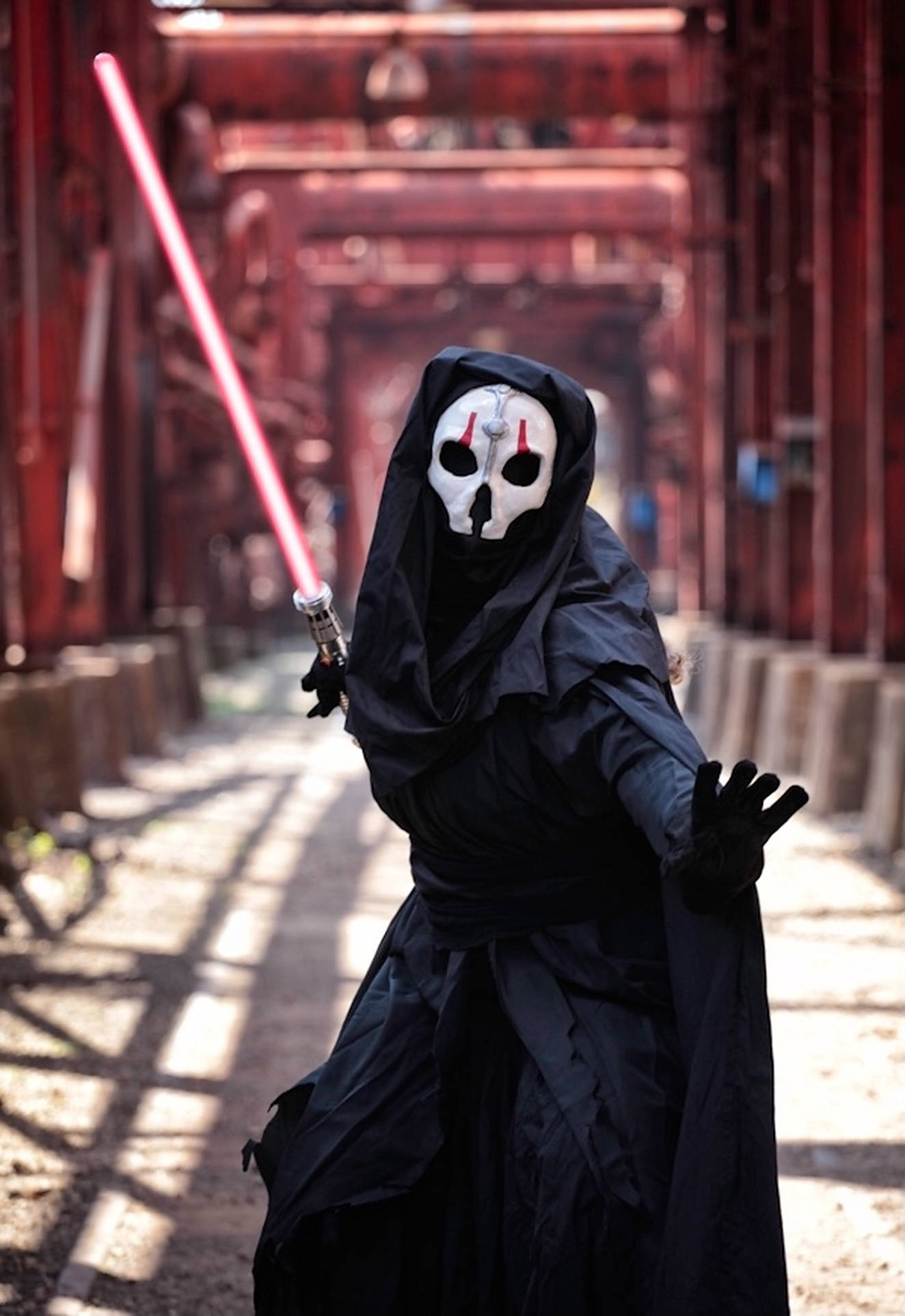 Darth Nihilus, black hooded costume, white skull mask, Full HD Phone Wallpaper