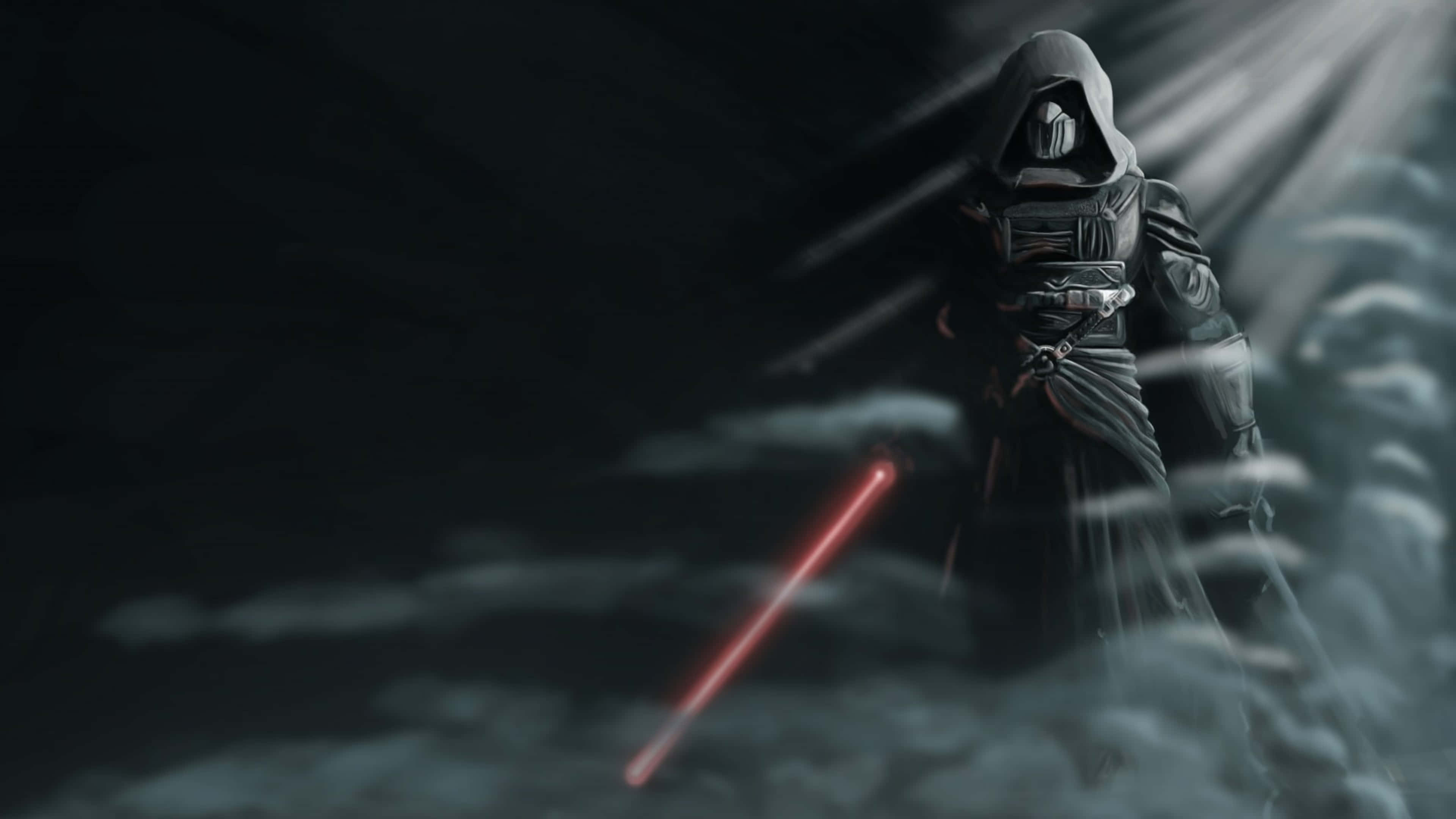 Darth Revan, 4K, glowing red lightsaber, 4K Desktop Wallpaper