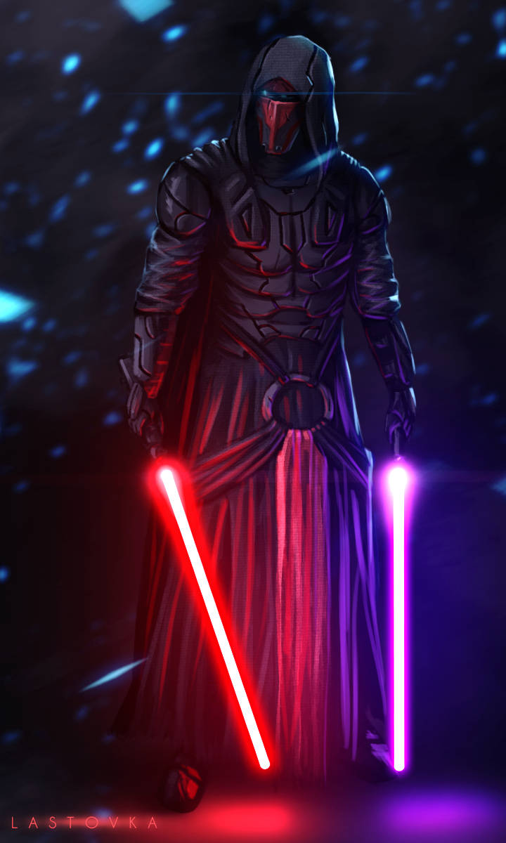 Darth Revan, neon colored lightsabers, red lightsabers, SD Phone Wallpaper