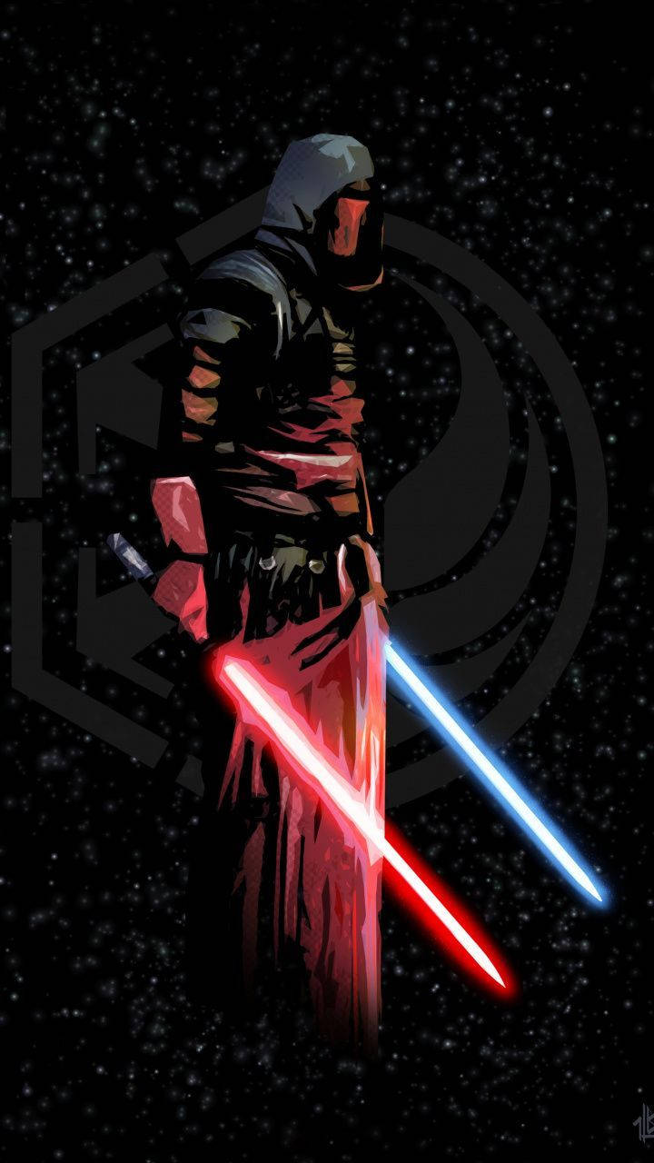 Darth Revan, space uniform, starry space, HD Phone Wallpaper