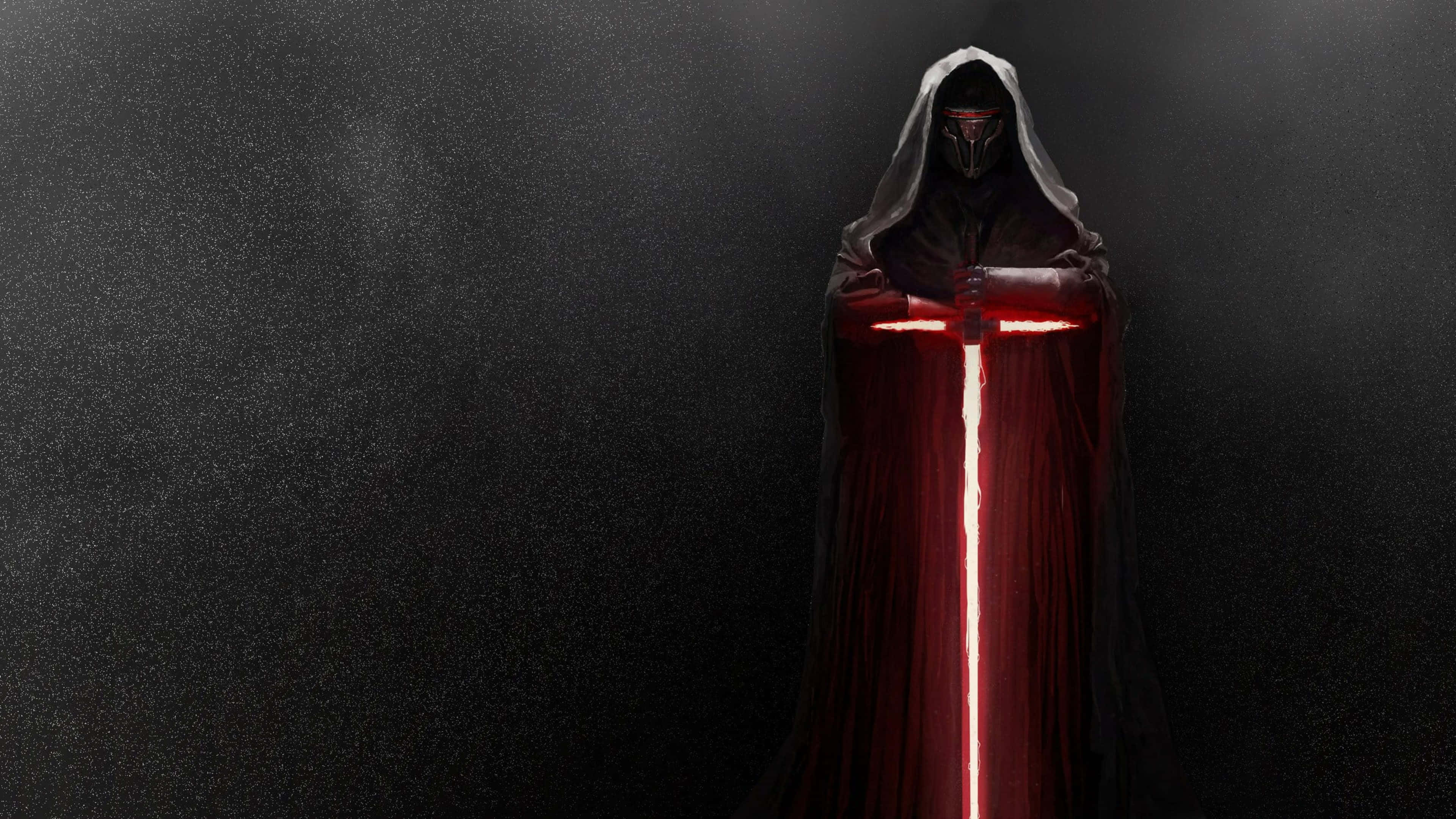 Darth Revan, red lightsaber, hooded robe, 4K Desktop Wallpaper