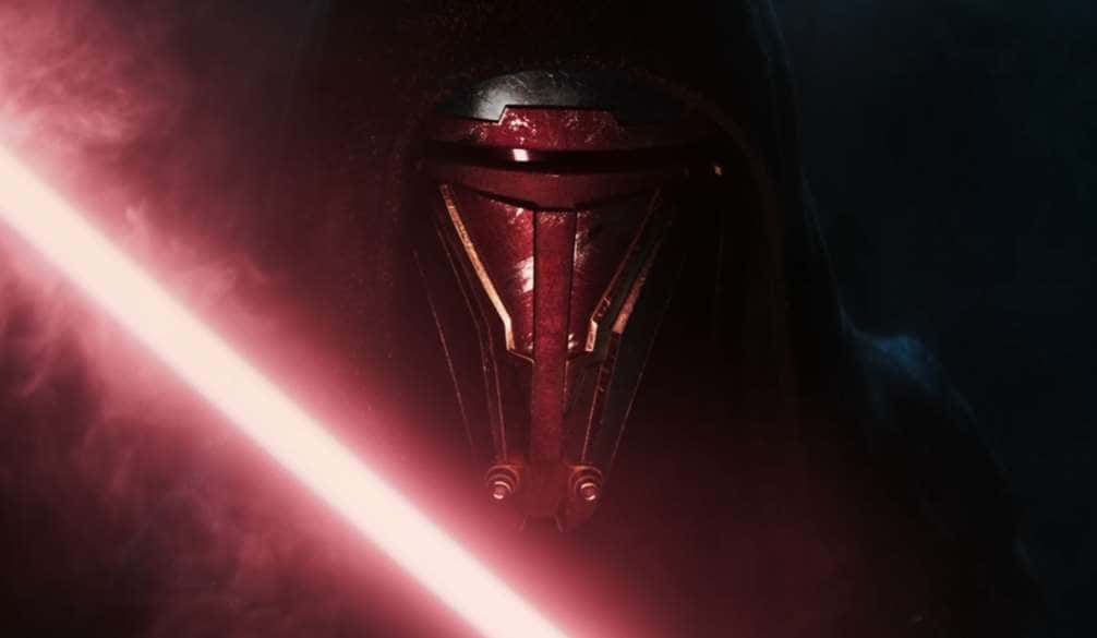 Darth Revan, red-hooded figure, metallic helmet, SD Desktop Wallpaper