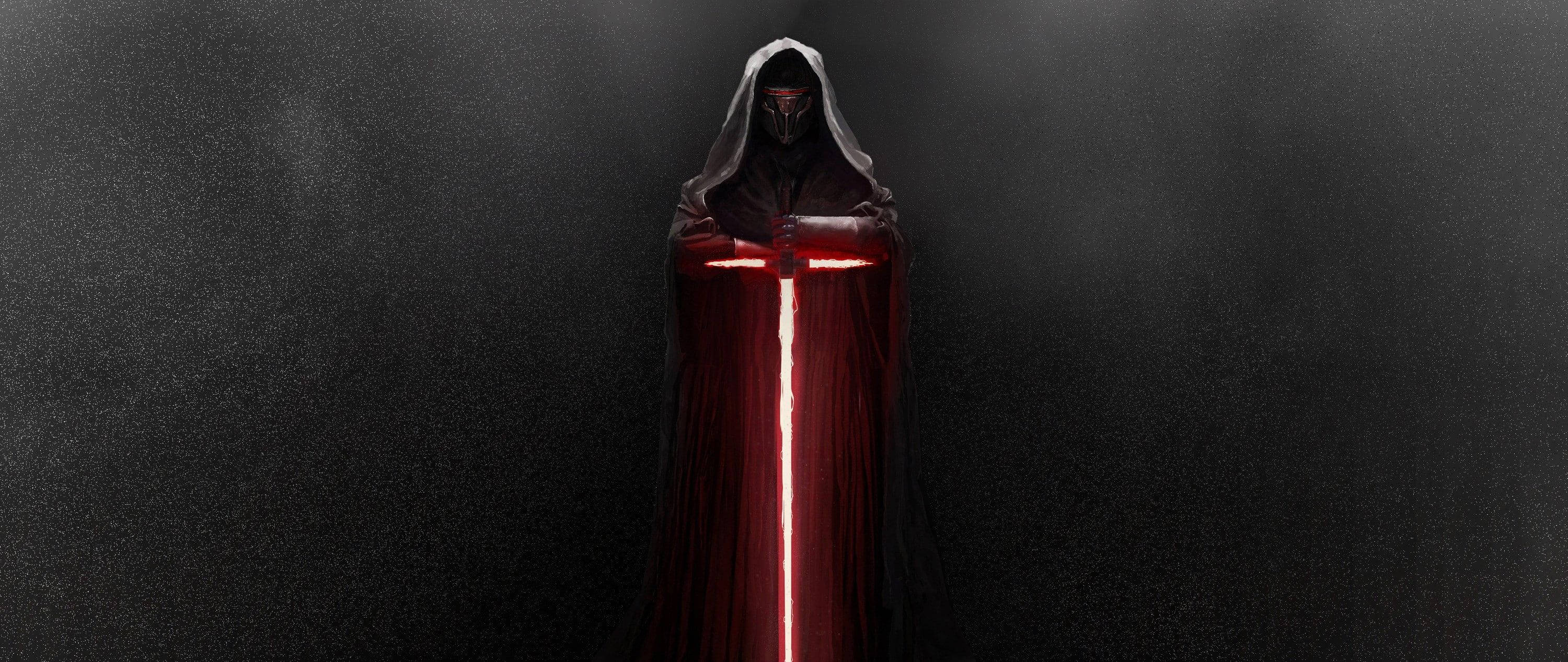Darth Revan, hooded figure, dark robe, 2K Desktop Wallpaper