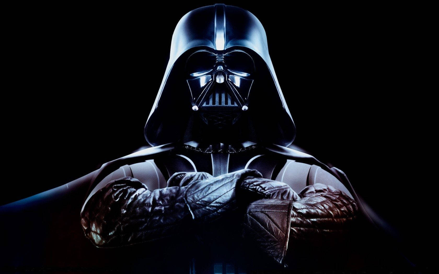 Darth Vader, helmet glowing faintly, black background, HD Desktop Wallpaper