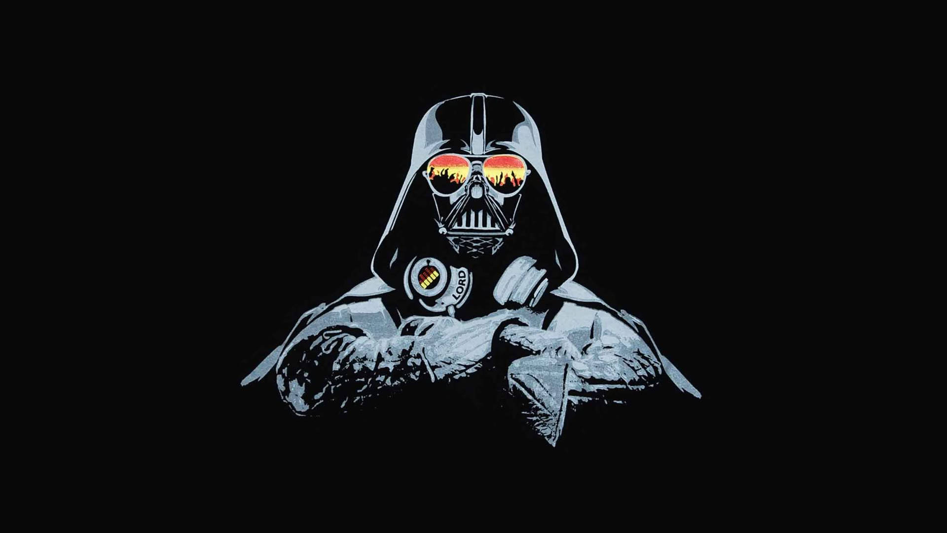 Darth Vader, reflective sunglasses, vibrant sunset, Full HD Desktop Wallpaper