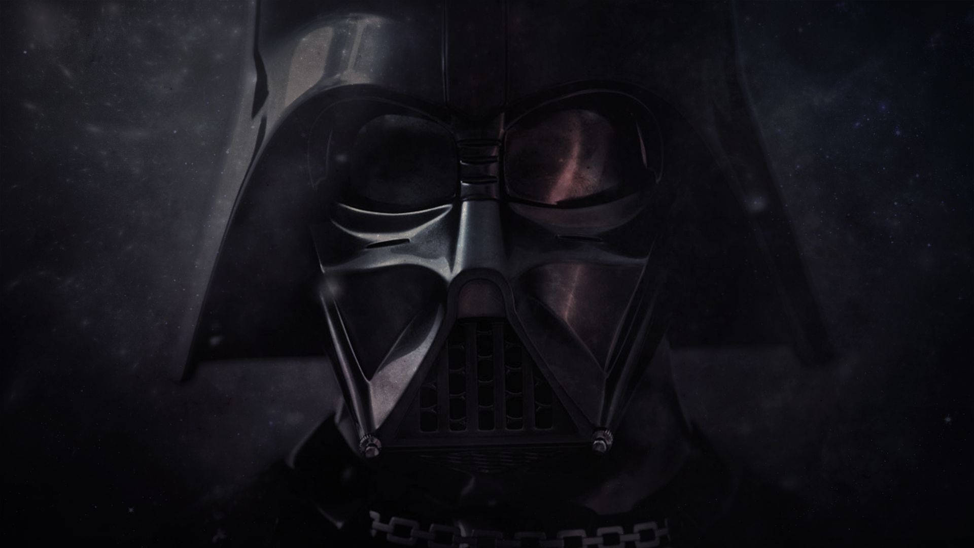 Darth Vader, helmet, dark starry void, Full HD Desktop Wallpaper