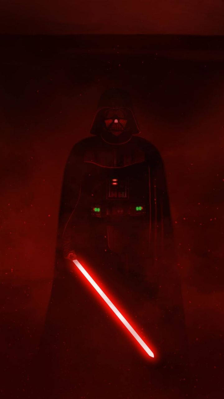 Darth Vader, red lightsaber, red-hued void, HD Phone Wallpaper