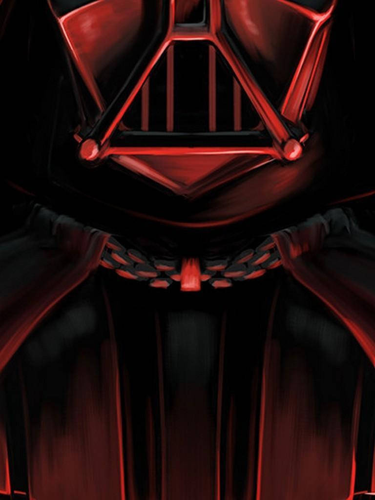 Darth Vader, red lights, helmet, SD Phone Wallpaper