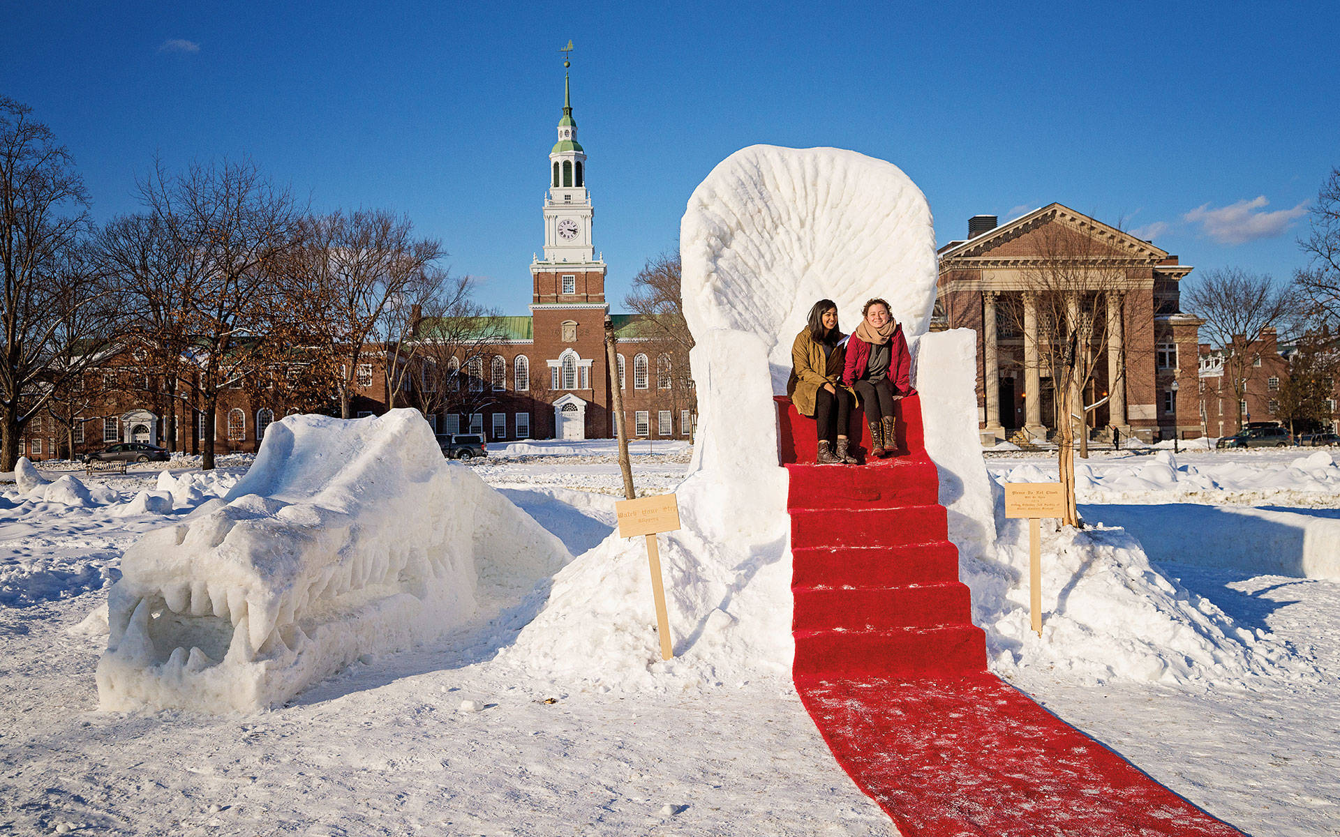 2014 Winter Carnival, Dartmouth College, snow throne, Full HD Desktop Wallpaper