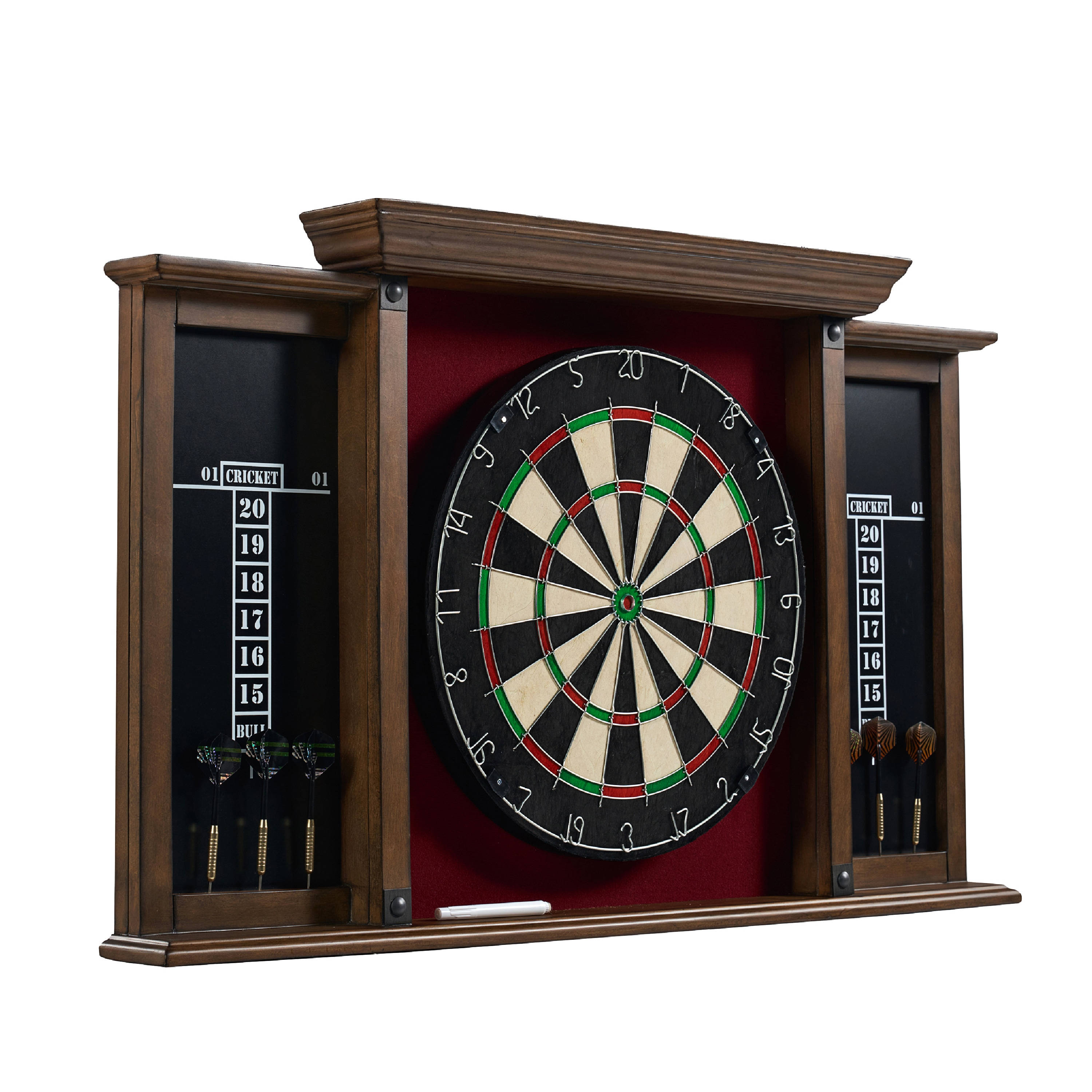 Modest Polish Darts, wooden dartboard cabinet, red-lined board, 2K Desktop Wallpaper