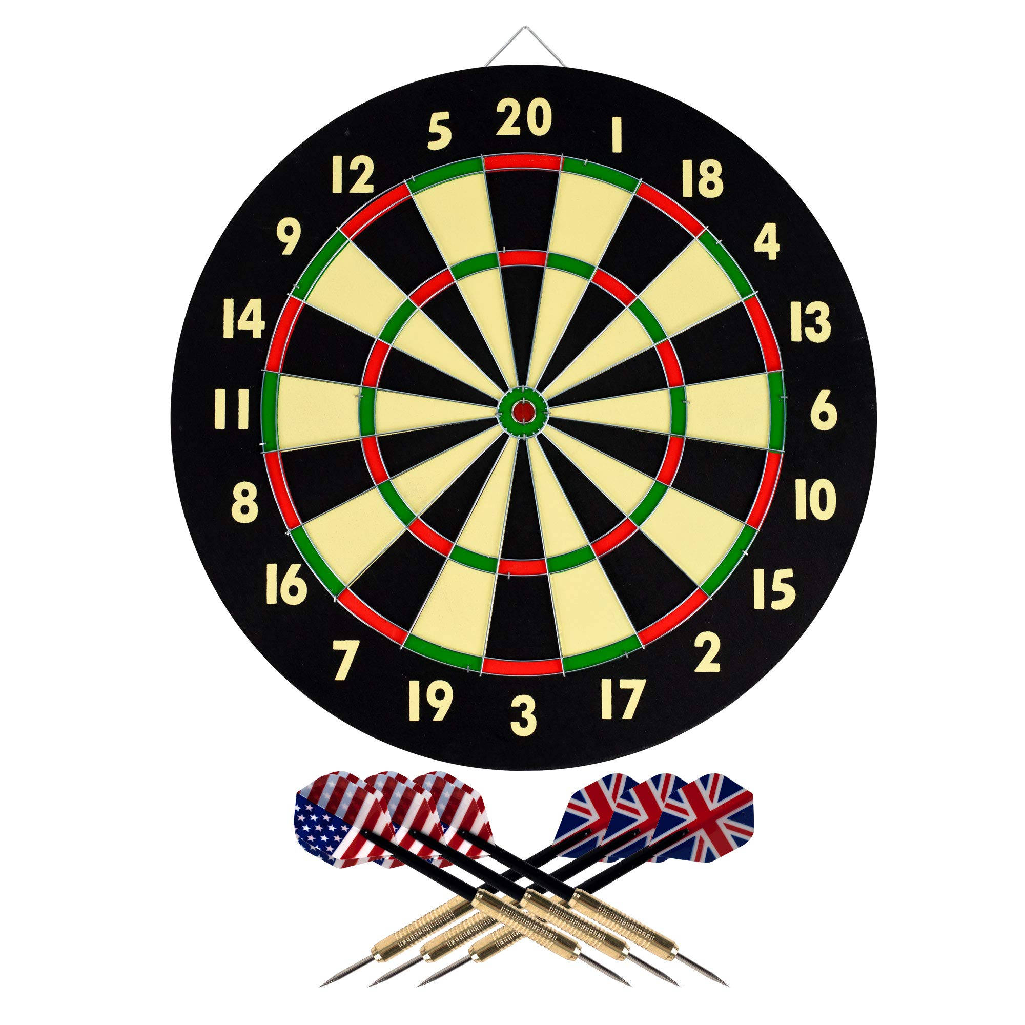 six darts, traditional dartboard, red green and black segments, Full HD Desktop Wallpaper