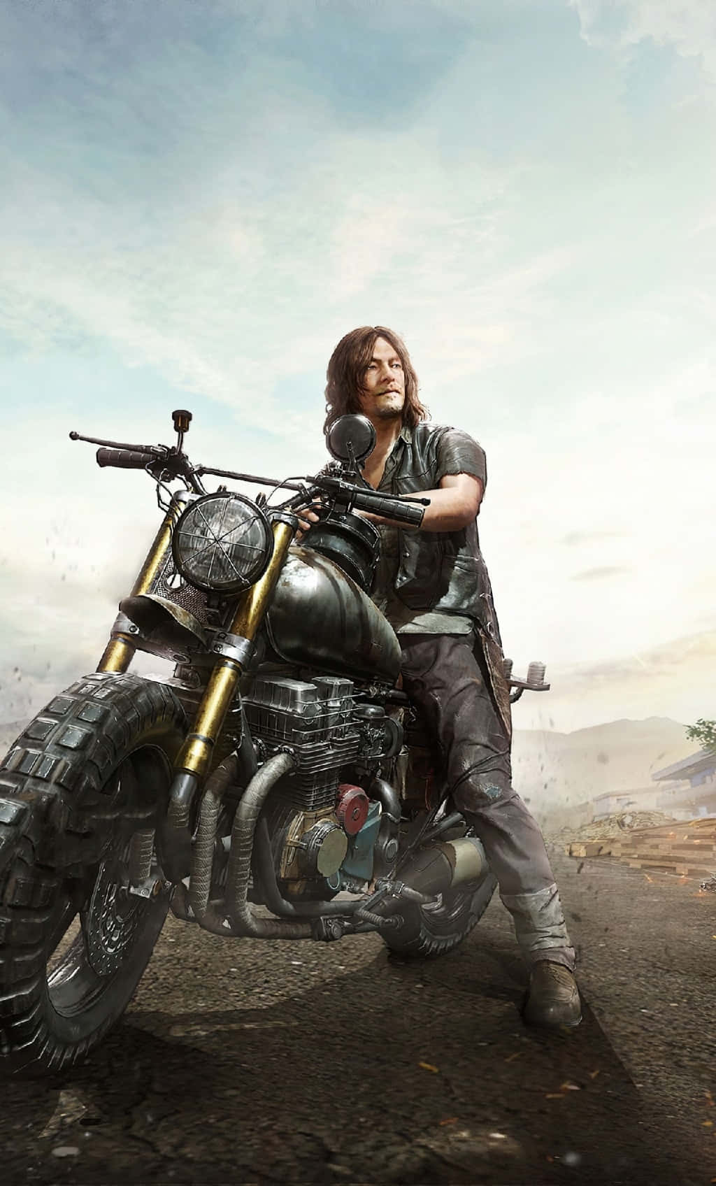 Daryl Dixon, motorcycle, long hair, HD Phone Wallpaper