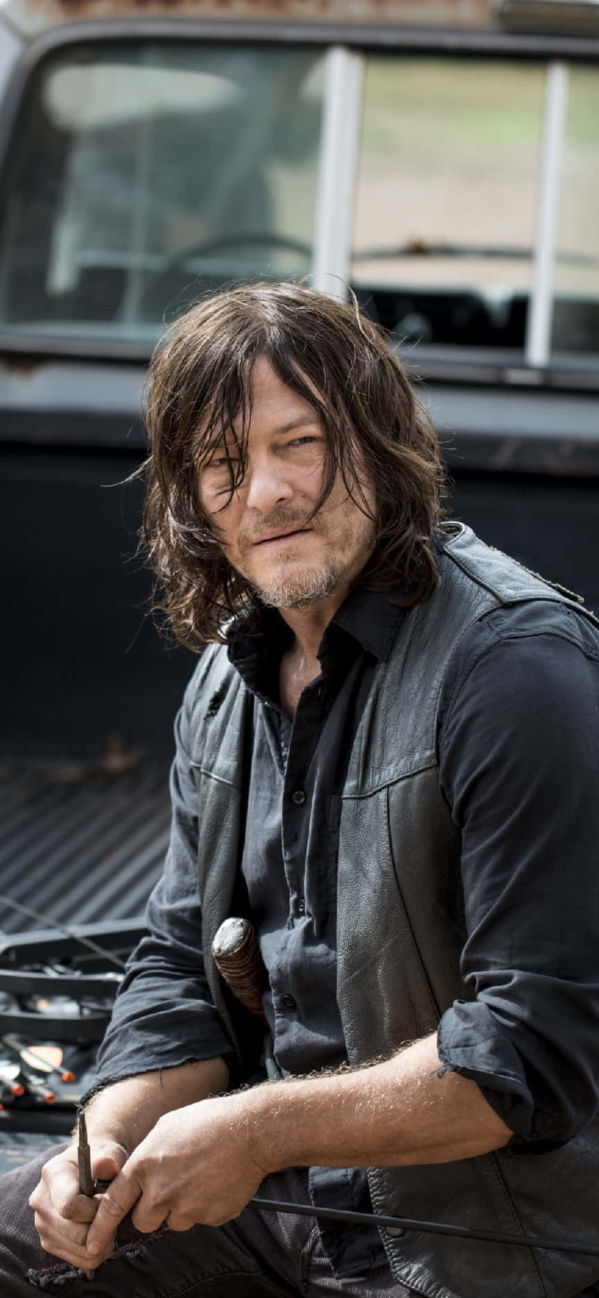 Daryl Dixon, truck, knife, HD Phone Wallpaper