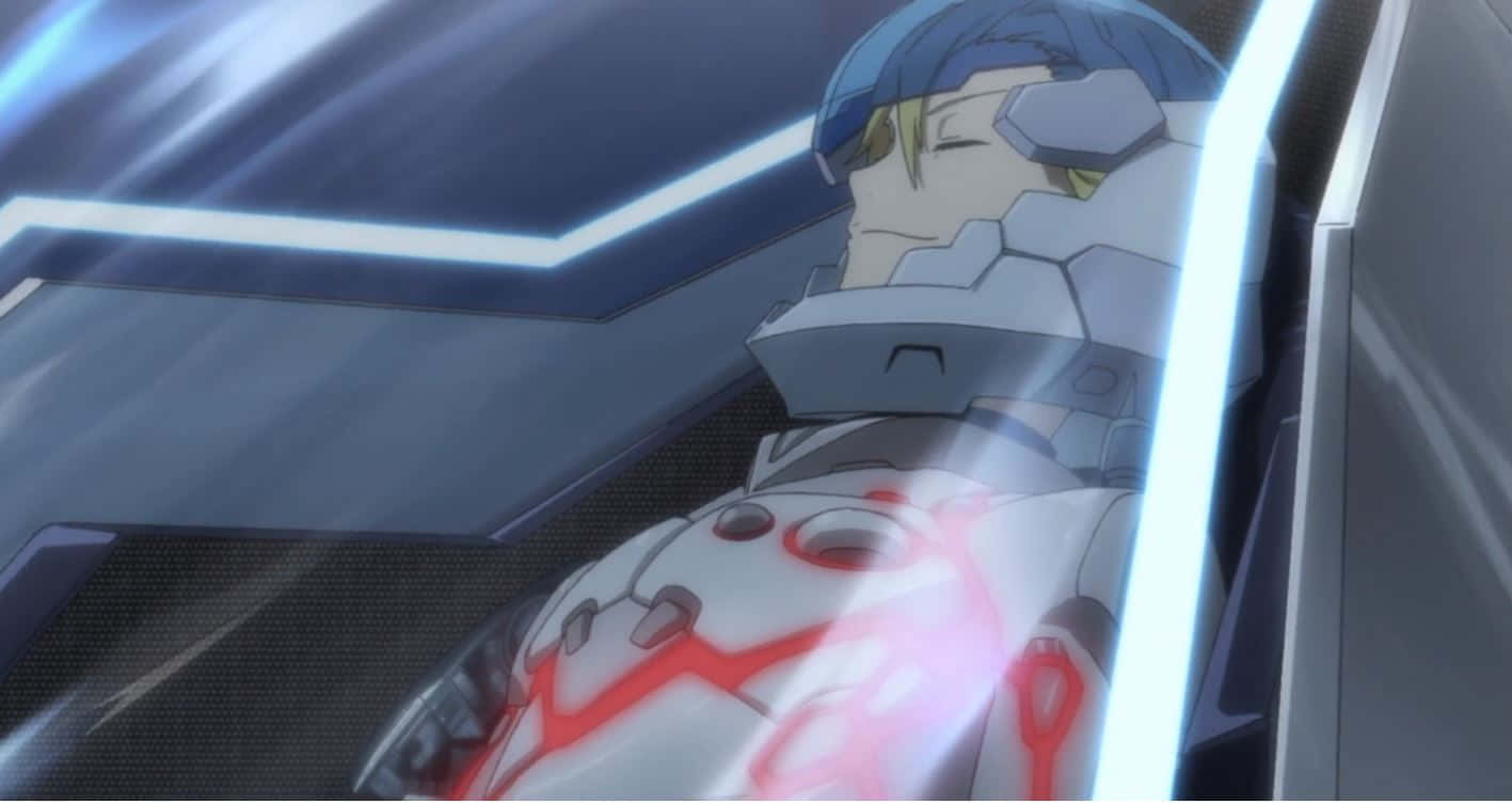 Daryl Yan, blue-haired anime character, white armor, HD Desktop Wallpaper