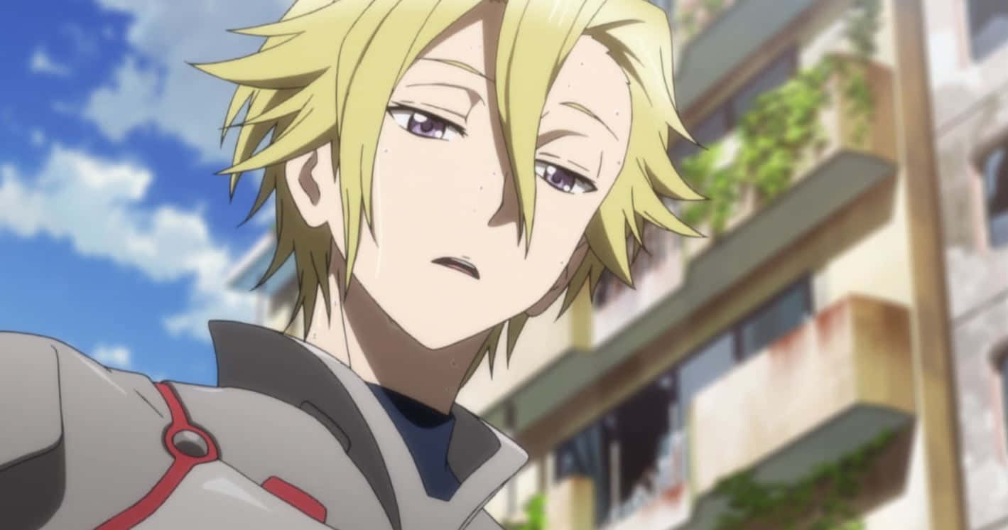Daryl Yan, blonde anime boy, purple eyes, HD Desktop Wallpaper