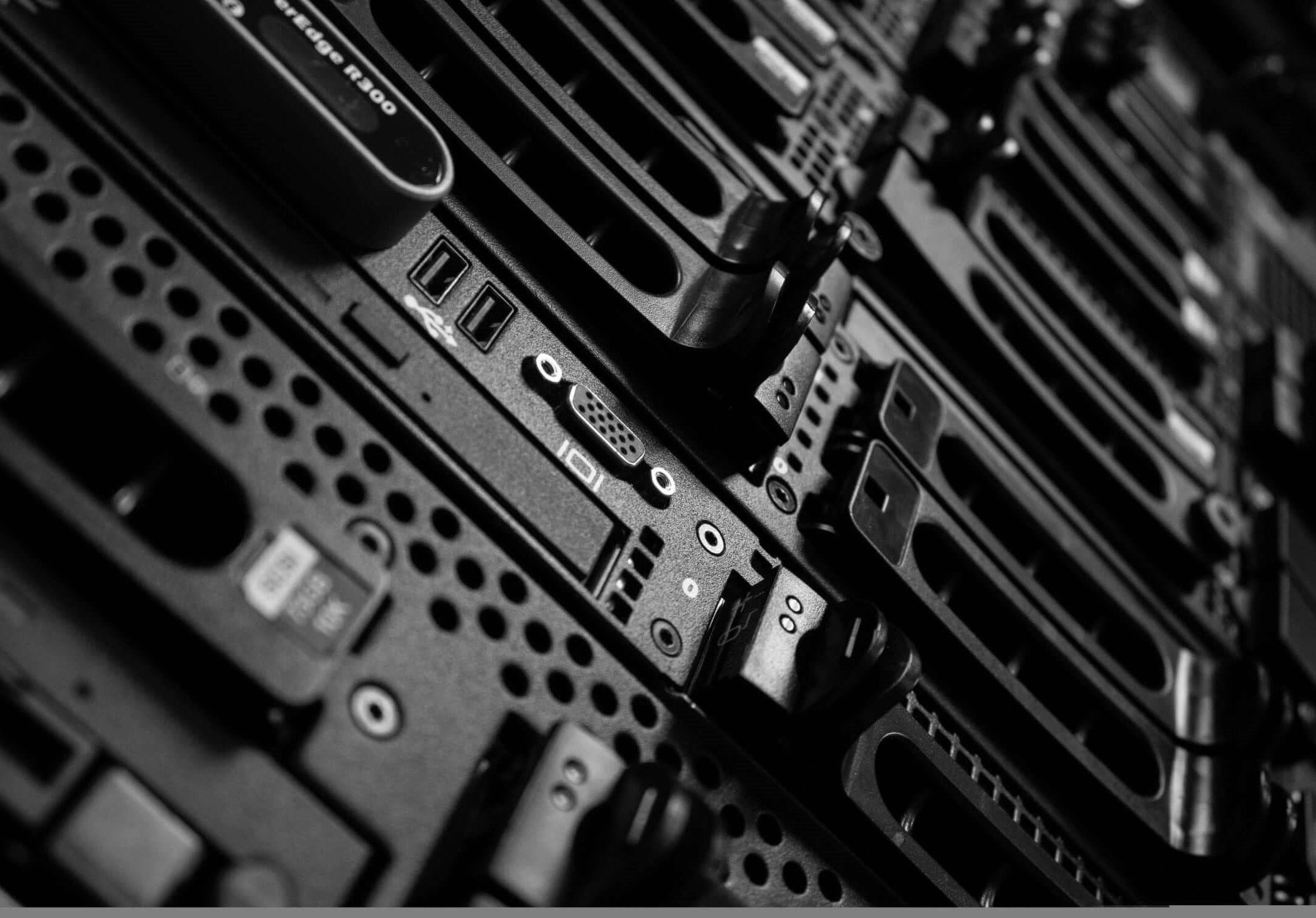 data center, server rack, ports, Full HD Desktop Wallpaper