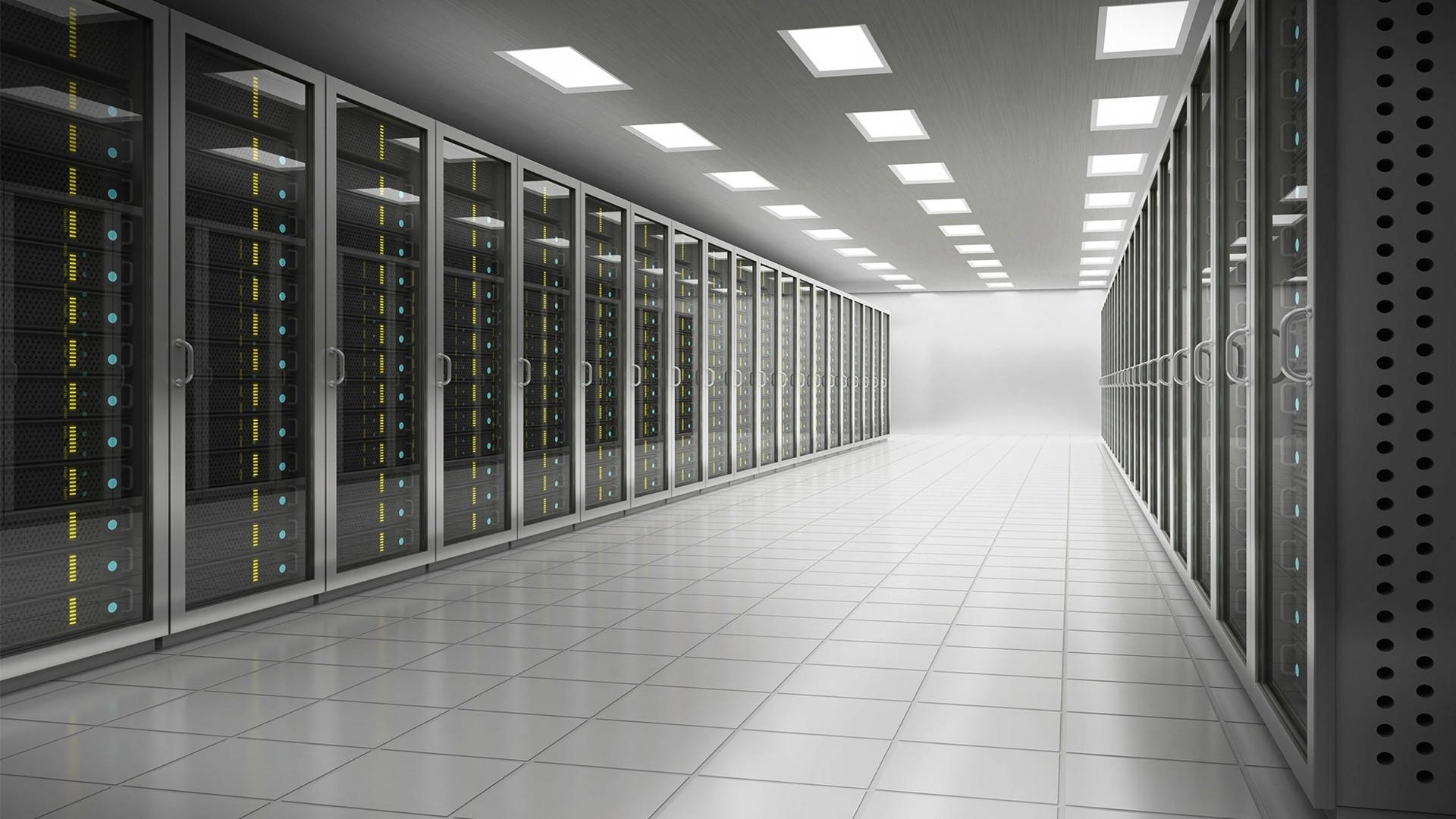data center, server racks, glowing indicator lights, Full HD Desktop Wallpaper
