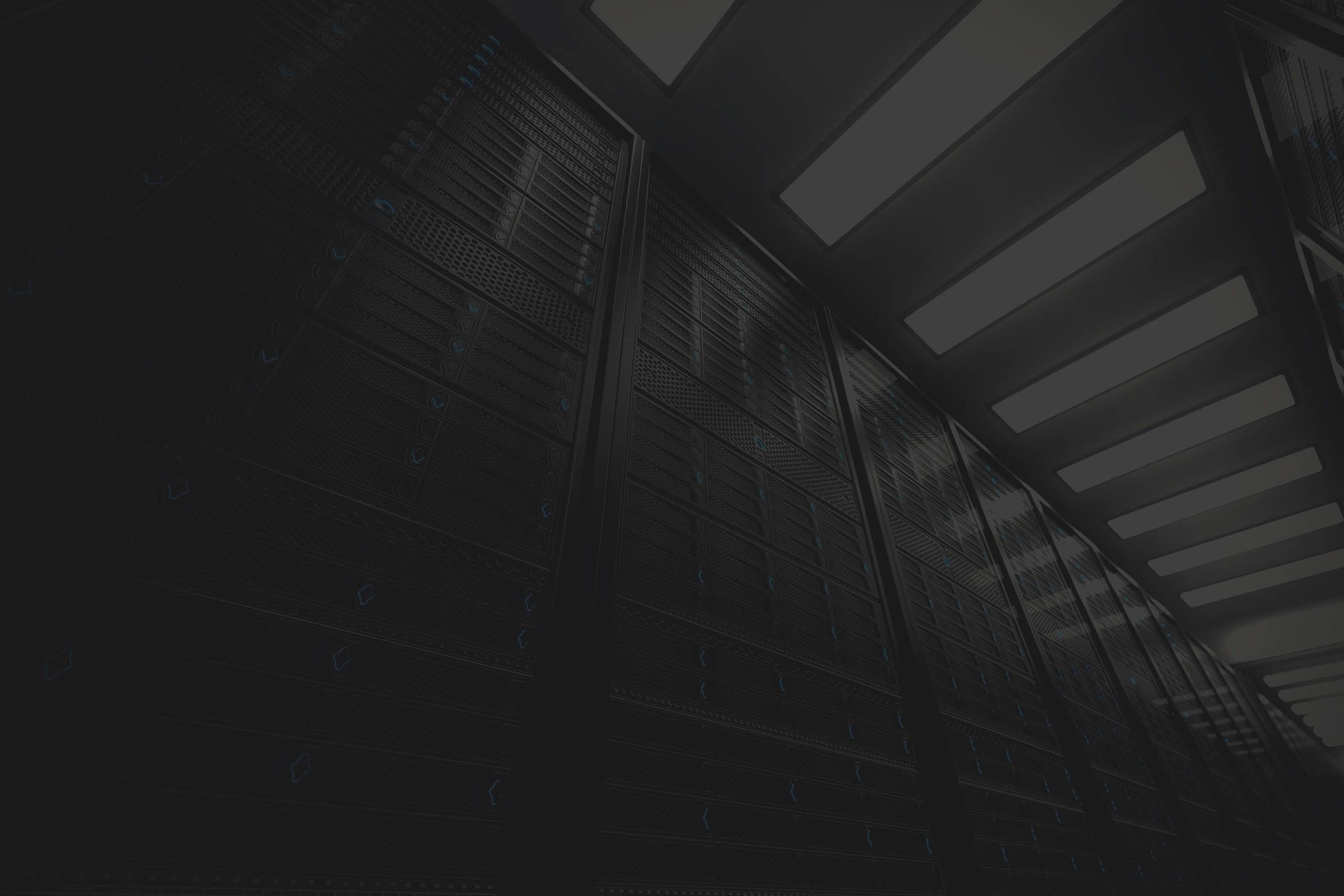 dark data center room, Advanced Data Center Infrastructure, towering server racks, Full HD Desktop Wallpaper