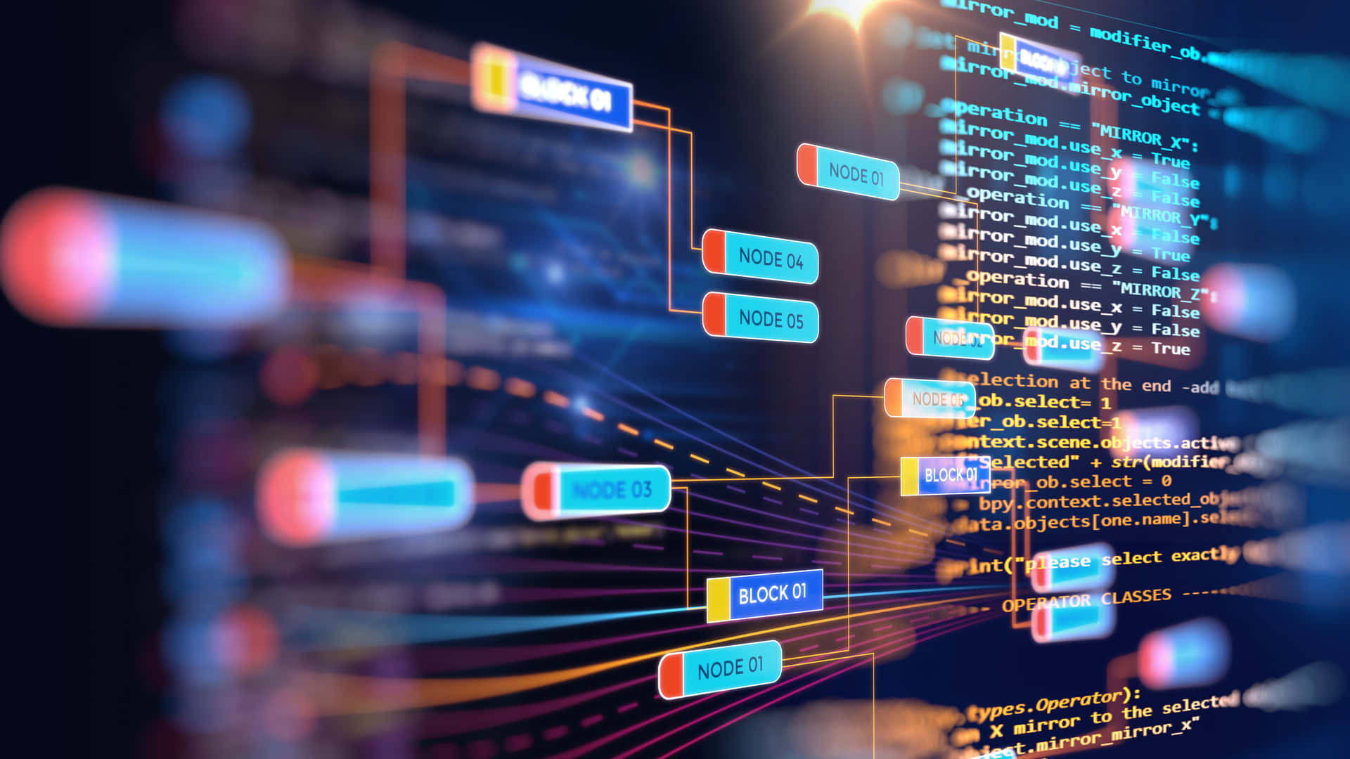 data management, digital nodes, glowing code lines, Full HD Desktop Wallpaper