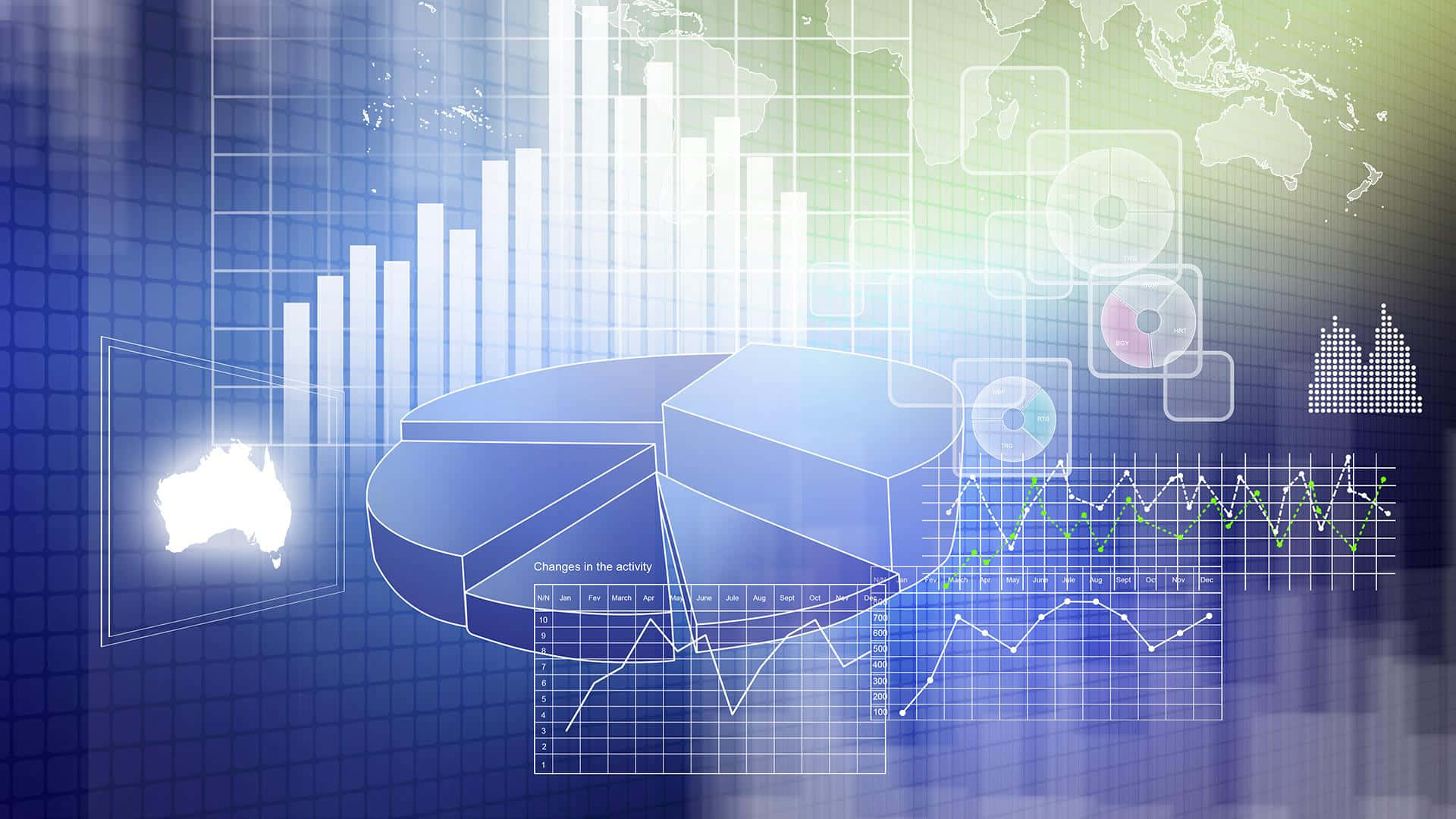 data management, glowing blue, glowing green, Full HD Desktop Wallpaper