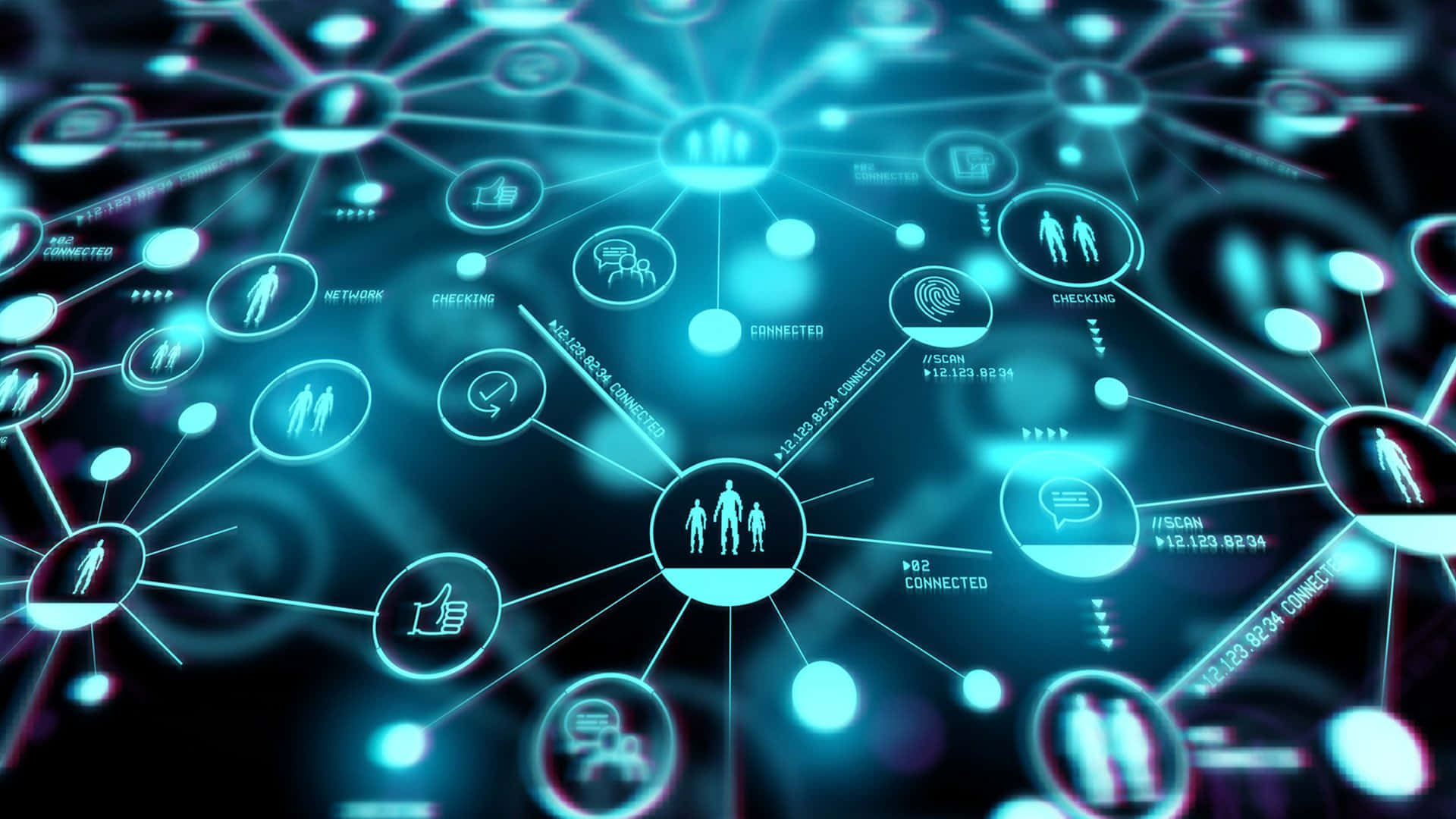 data management, glowing blue, digital network, Full HD Desktop Wallpaper