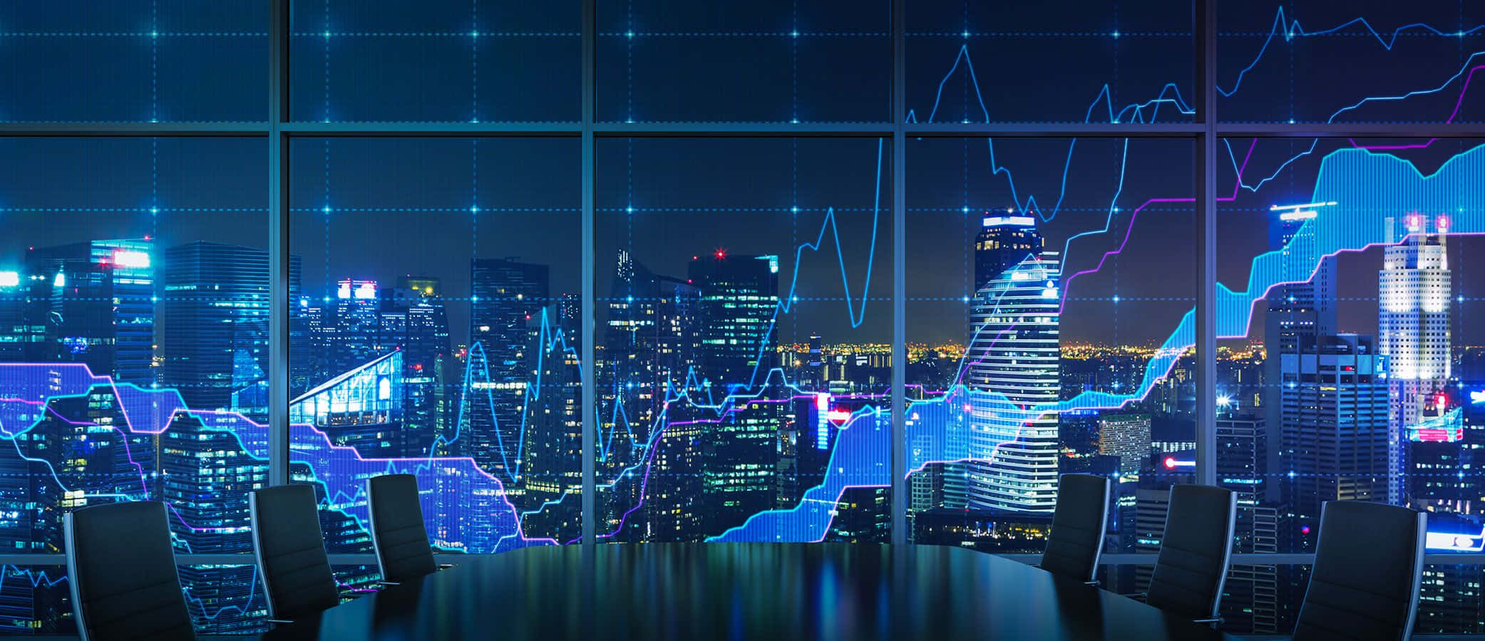 Data Management 2083, night, conference room, Full HD Desktop Wallpaper