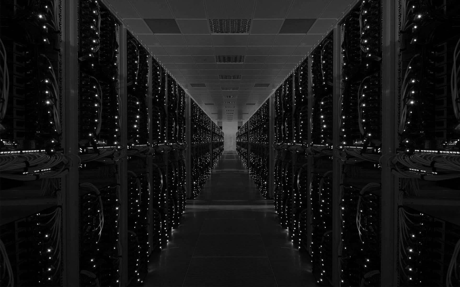 data management, server racks, glowing indicator lights, Full HD Desktop Wallpaper