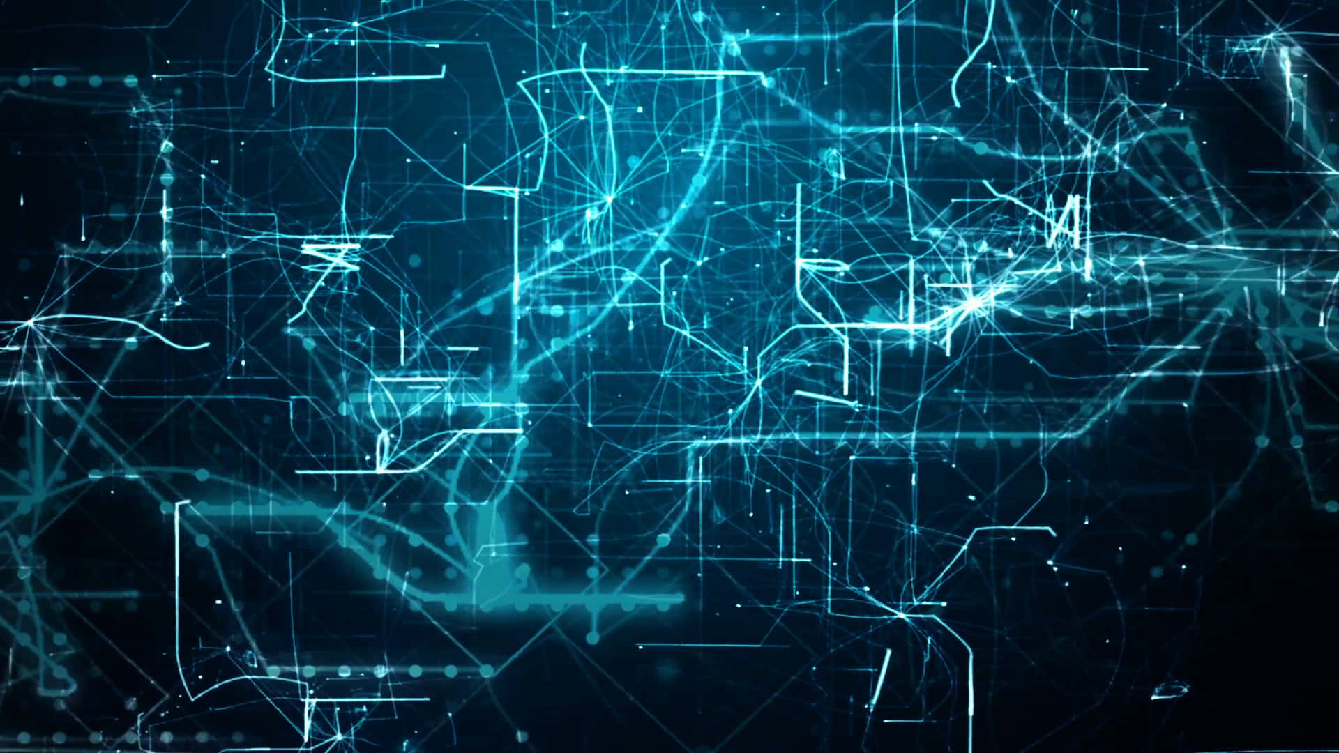 glowing blue, digital network, lines and nodes, Full HD Desktop Wallpaper