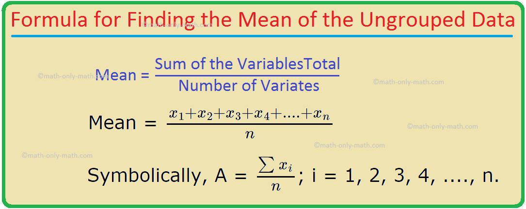 mean of ungrouped data, beige background, red blue and black text, SD Desktop Wallpaper