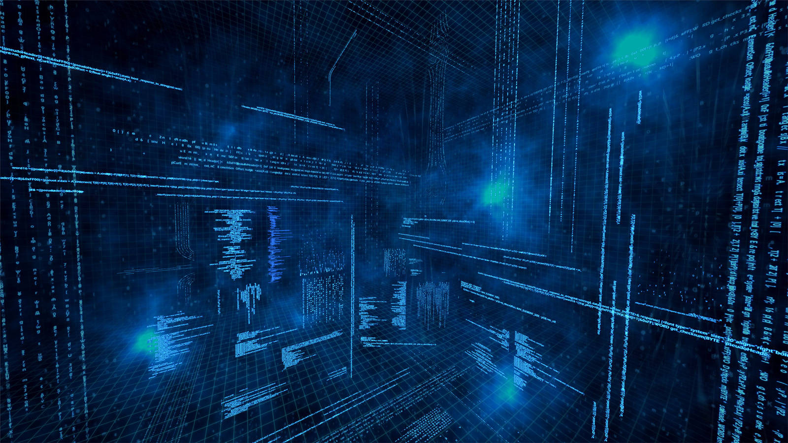 Data Codes, blue light, glowing blue lines, HD Desktop Wallpaper