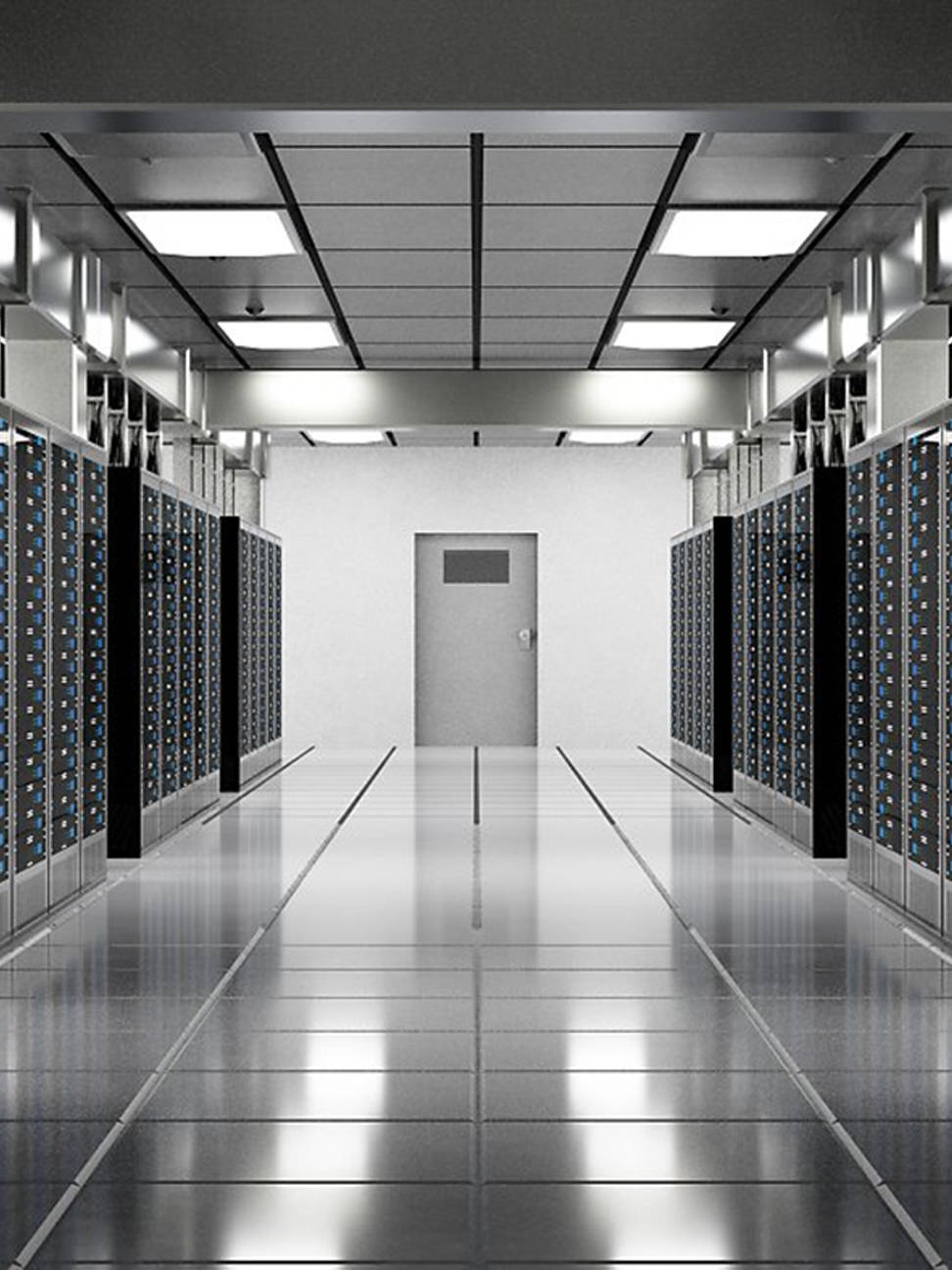 data center, server racks, fluorescent lights, HD Phone Wallpaper