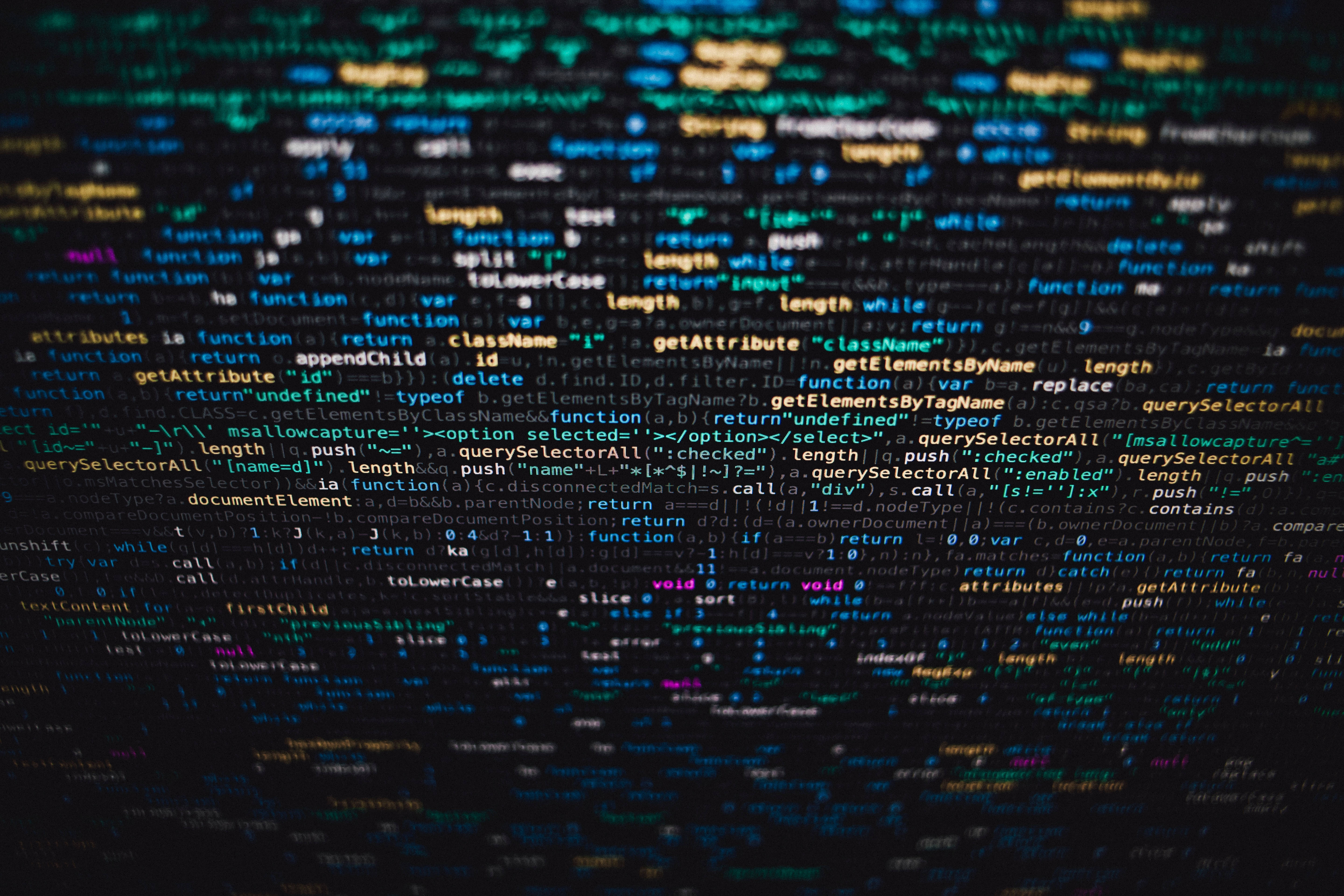 Code Data Screen, neon hues, dark screen, 5K Desktop Wallpaper