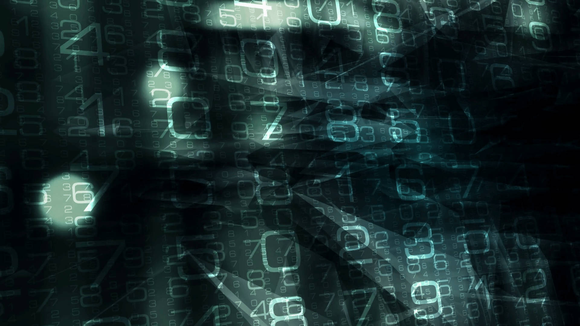 Data, green matrix numbers, glowing teal numbers, Full HD Desktop Wallpaper