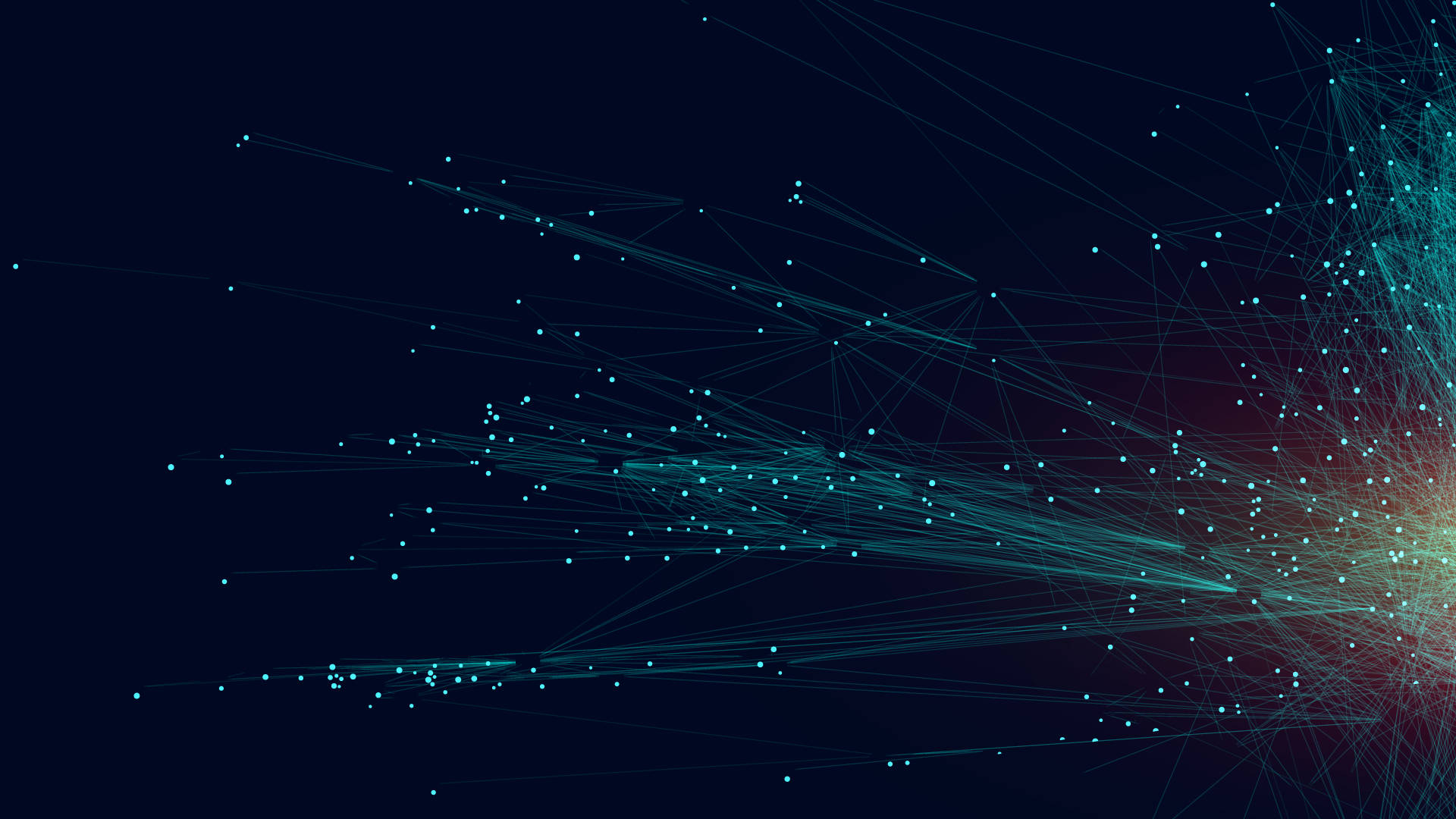 Data, glowing teal dots, lines, Full HD Desktop Wallpaper