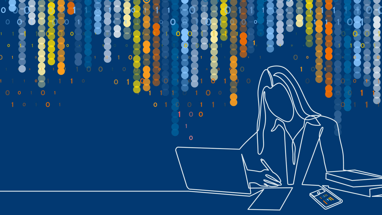 Data, computer woman, laptop, HD Desktop Wallpaper