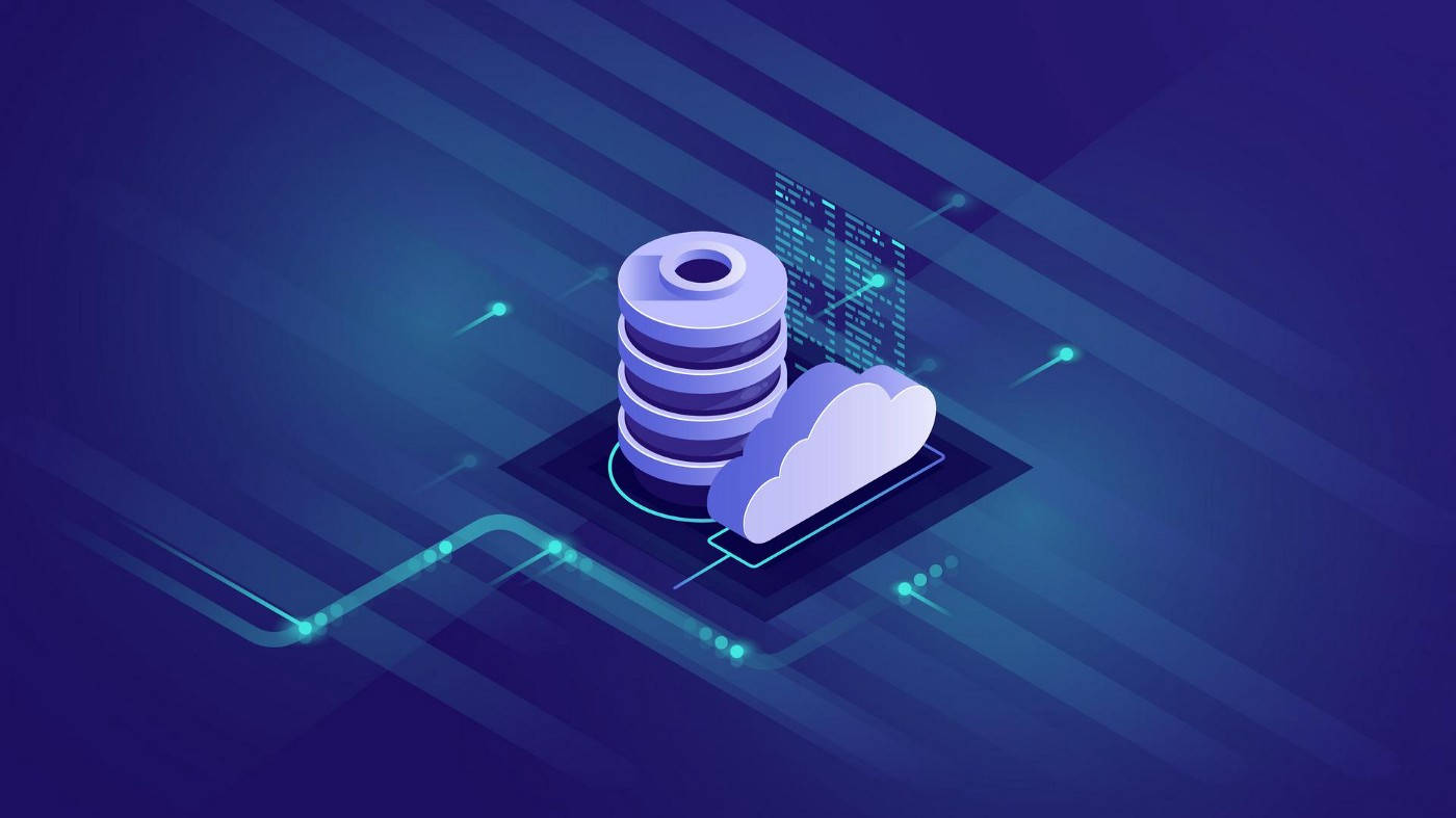 Database, Cloud, isometric digital illustration, HD Desktop Wallpaper