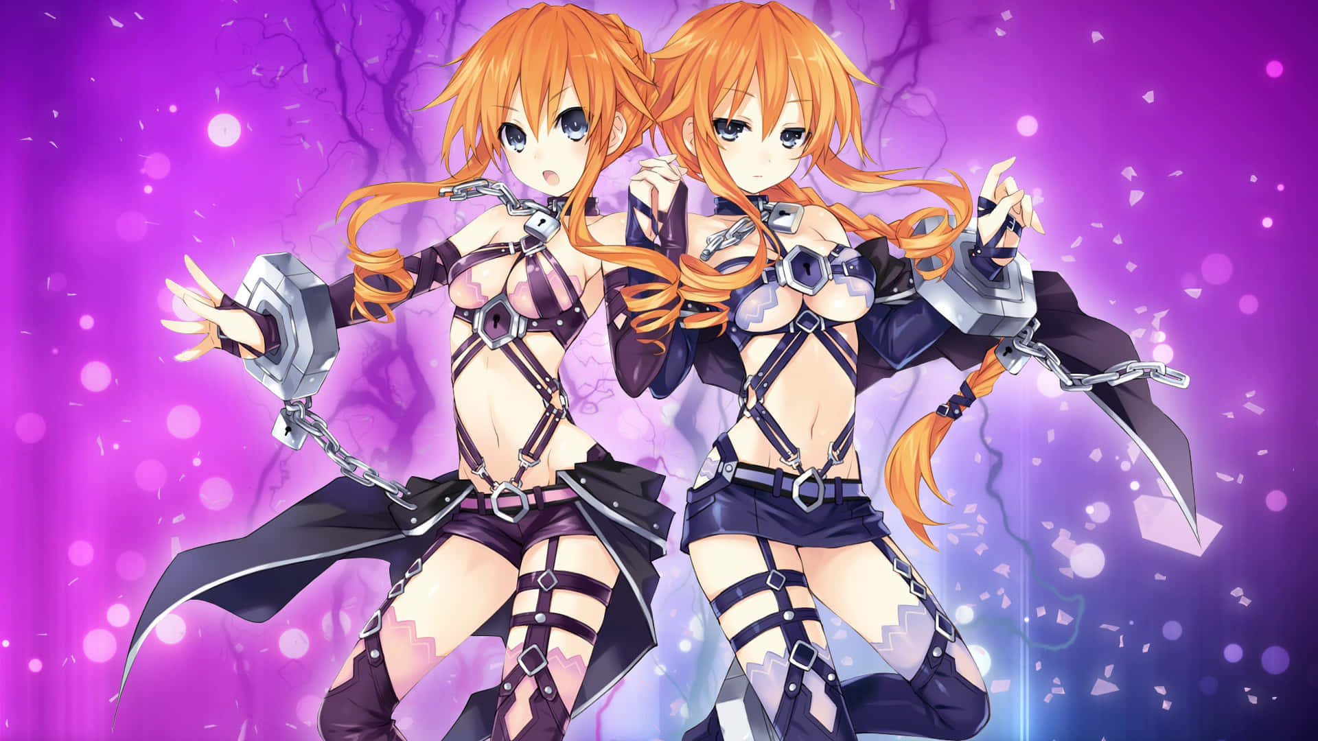 Date A Live, orange hair, chained hammers, Full HD Desktop Wallpaper