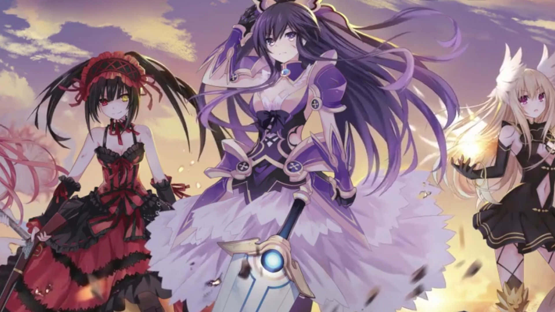 Date A Live, sunset, fantasy outfits, Full HD Desktop Wallpaper