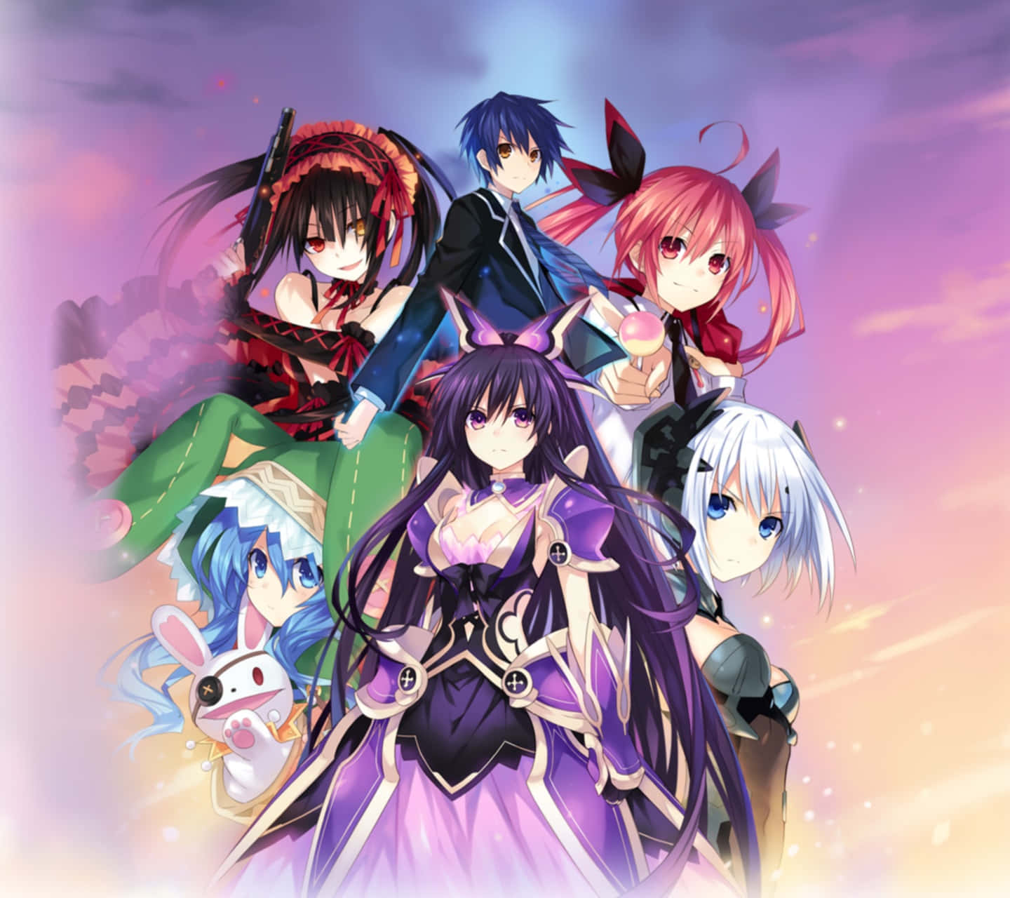 Date A Live, purple sky, pink sky, HD Desktop Wallpaper