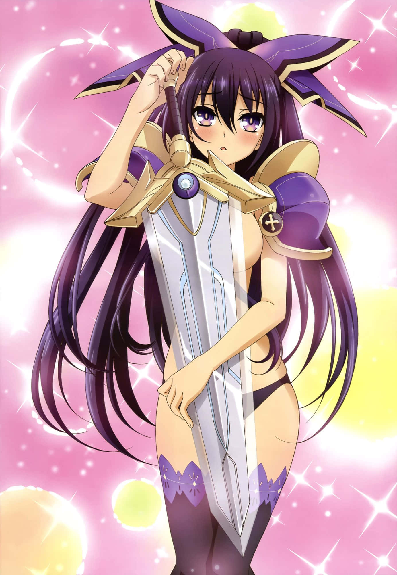 Date A Live, purple hair, bunny ears, Full HD Phone Wallpaper