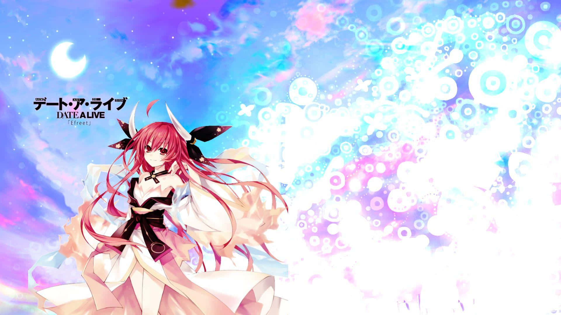 Date A Live, red-haired anime girl, horns, Full HD Desktop Wallpaper