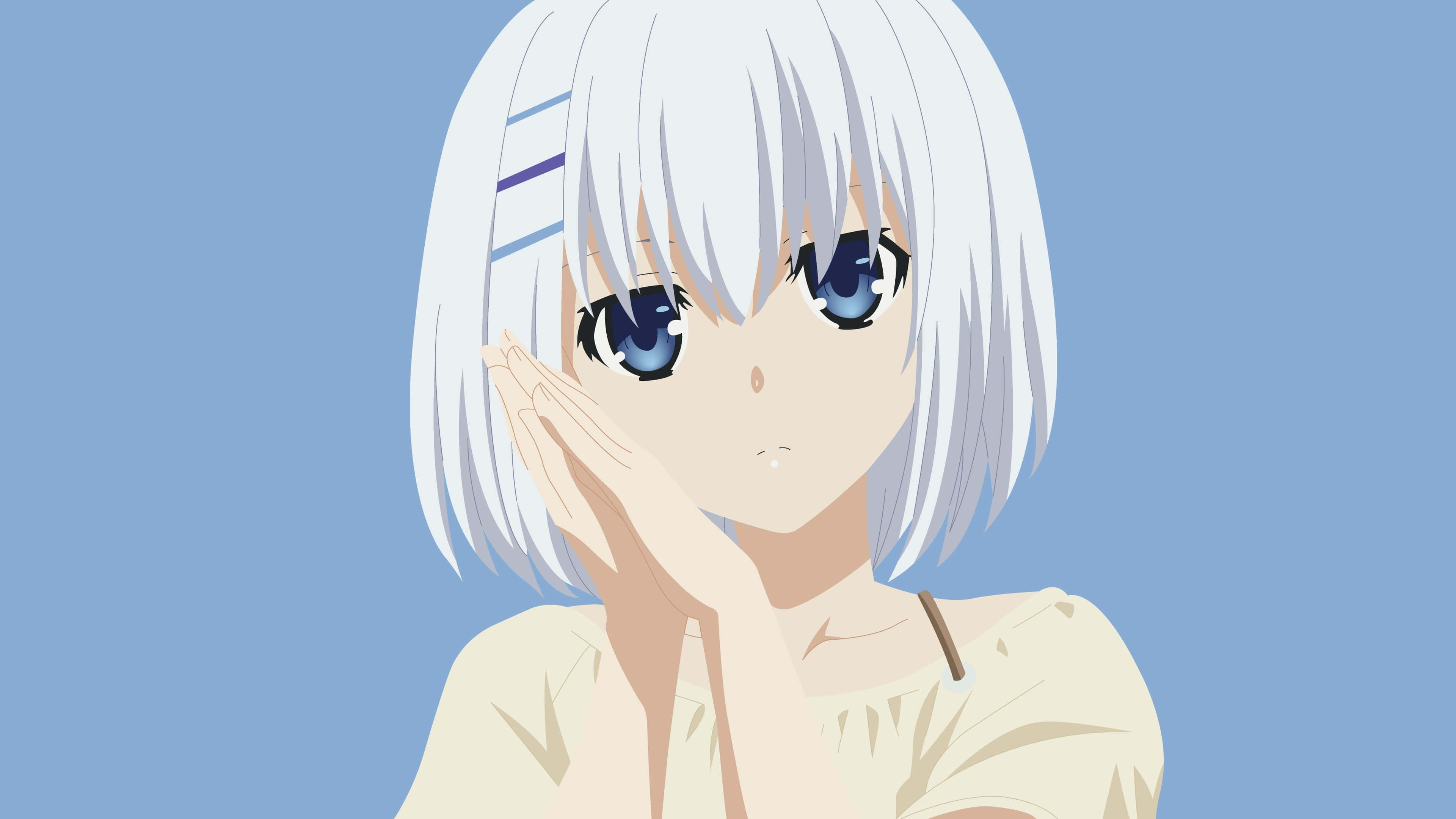 Date A Live, silver hair, blue eyes, 4K Desktop Wallpaper