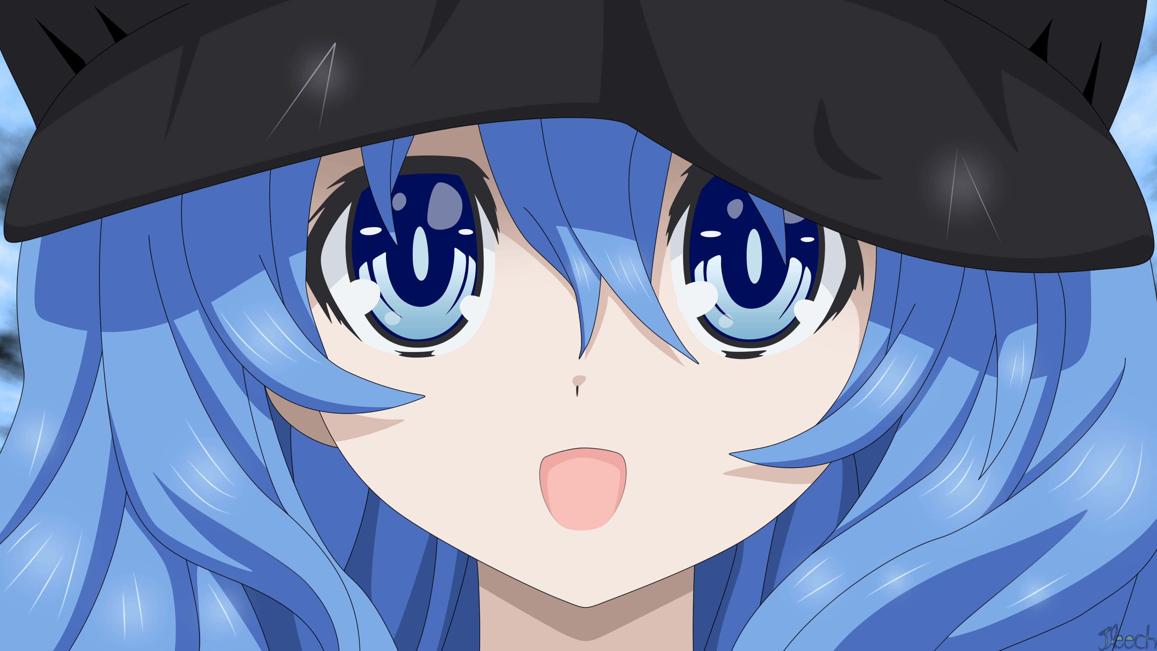 Date A Live, blue hair, eyes, 4K Desktop Wallpaper