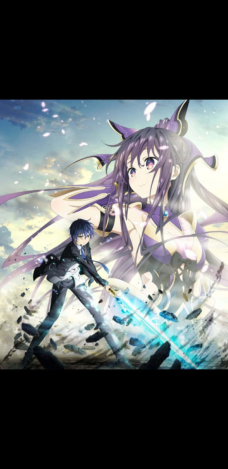 Date A Live, male warrior, glowing sword, HD Phone Wallpaper
