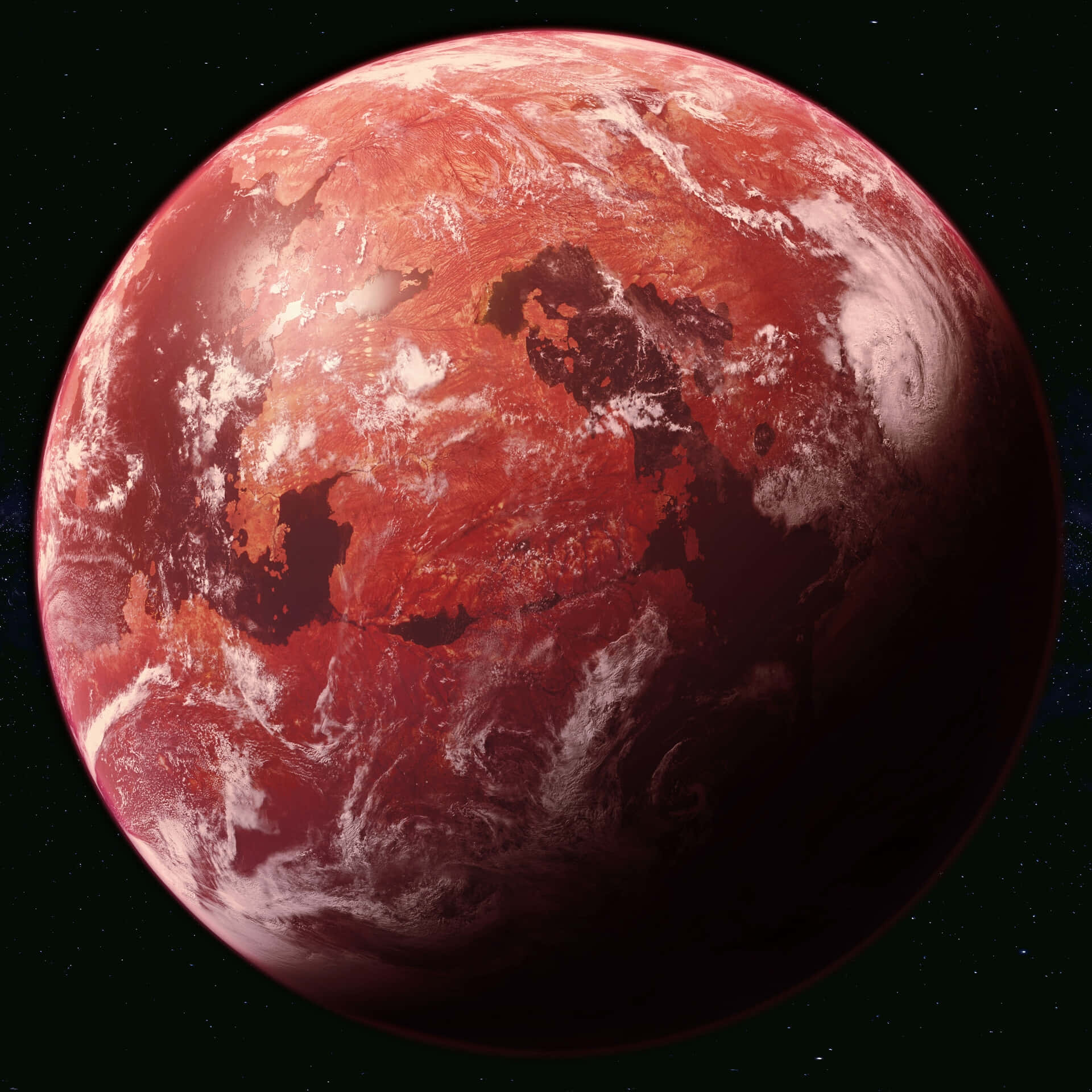 Dathomir, red planet, swirling white clouds, Full HD Desktop Wallpaper