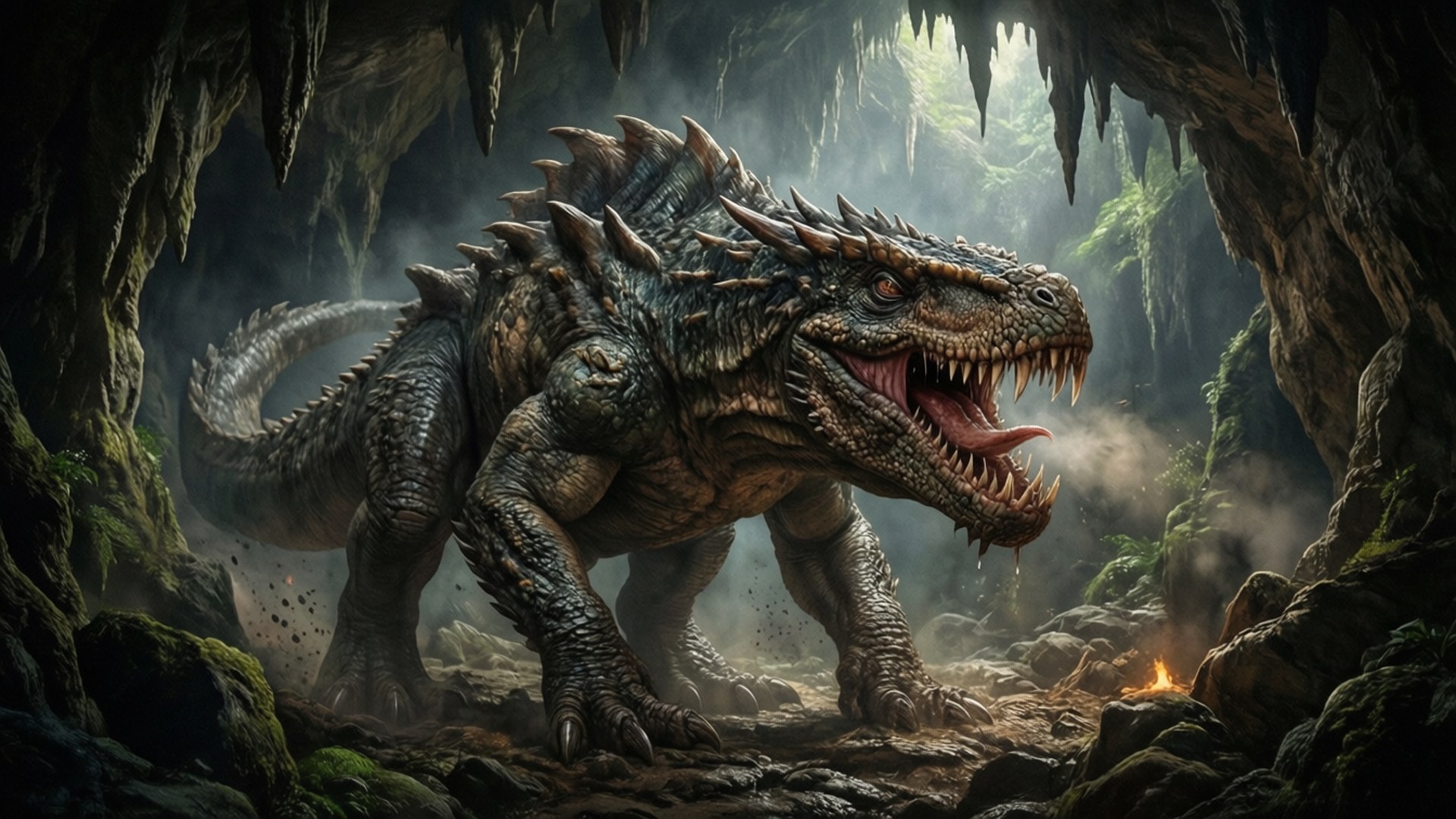 Dathomir, rancor, cave, Full HD Desktop Wallpaper