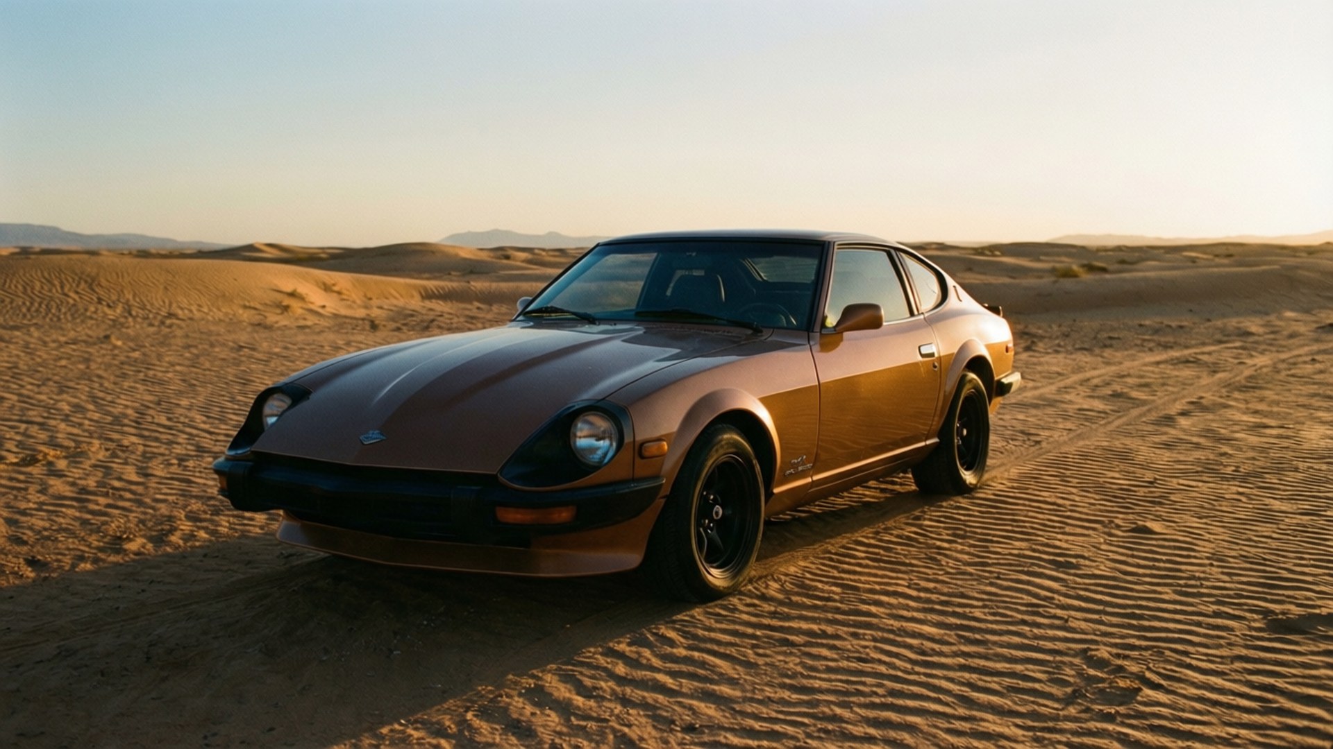 Datsun 280ZX, desert, sunset, Full HD Desktop Wallpaper