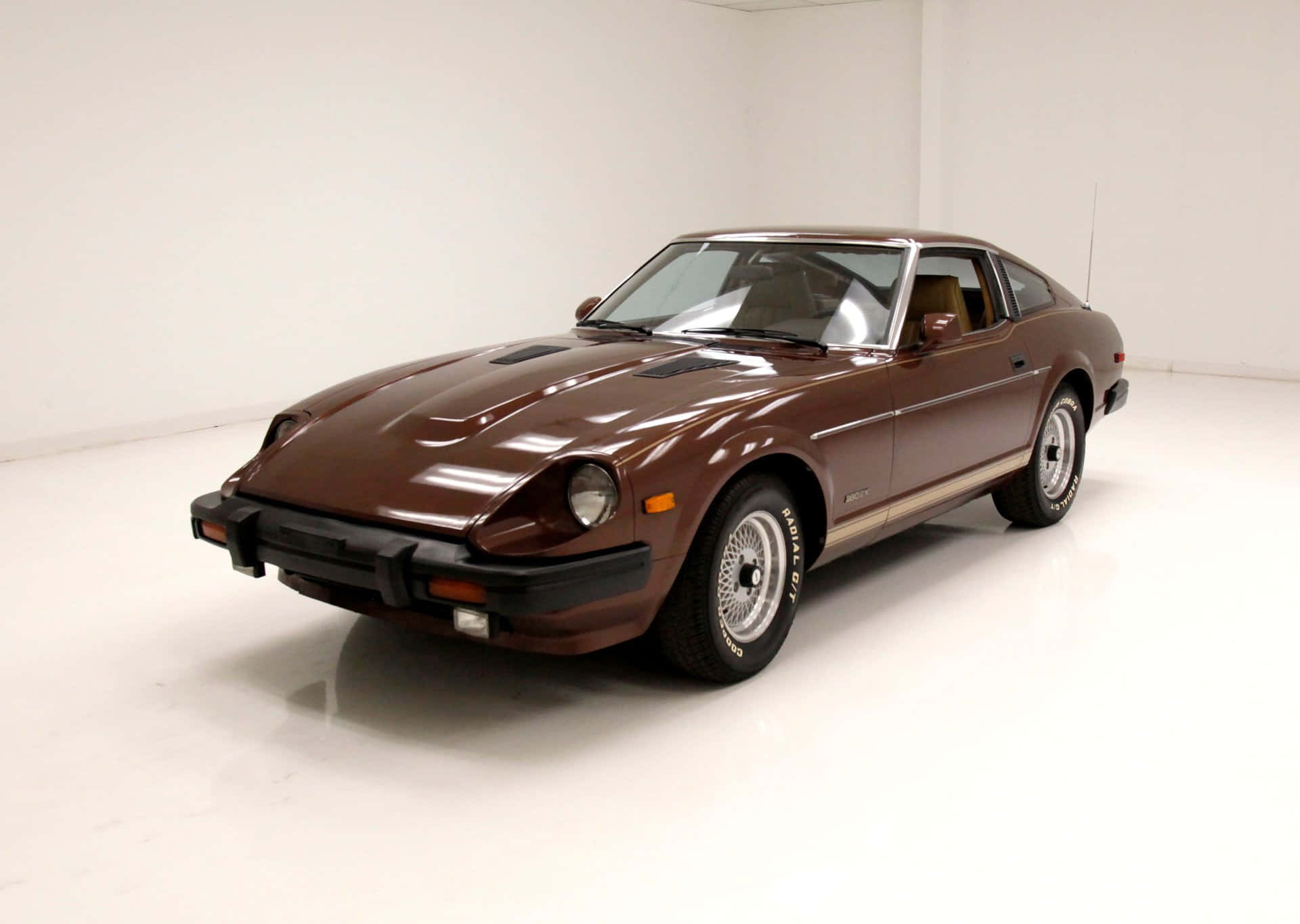 Datsun 280ZX, brown, chrome accents, Full HD Desktop Wallpaper