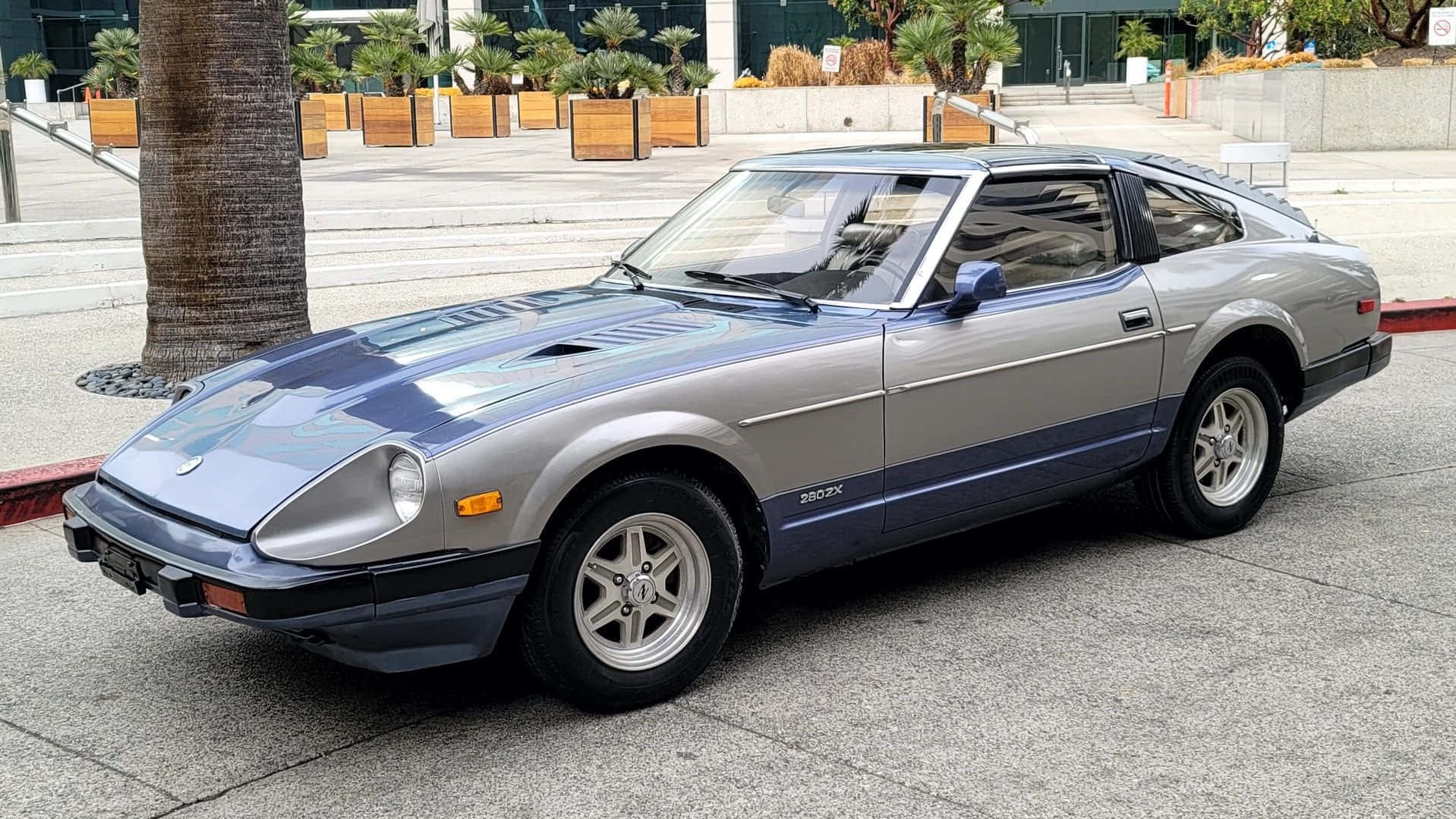 Datsun 280ZX, silver and blue, 1980s, HD Desktop Wallpaper