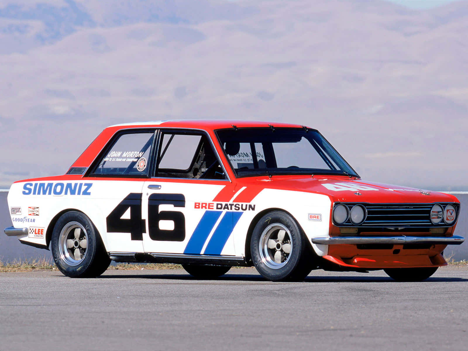 Datsun 510, red white and blue, number 46, HD Desktop Wallpaper